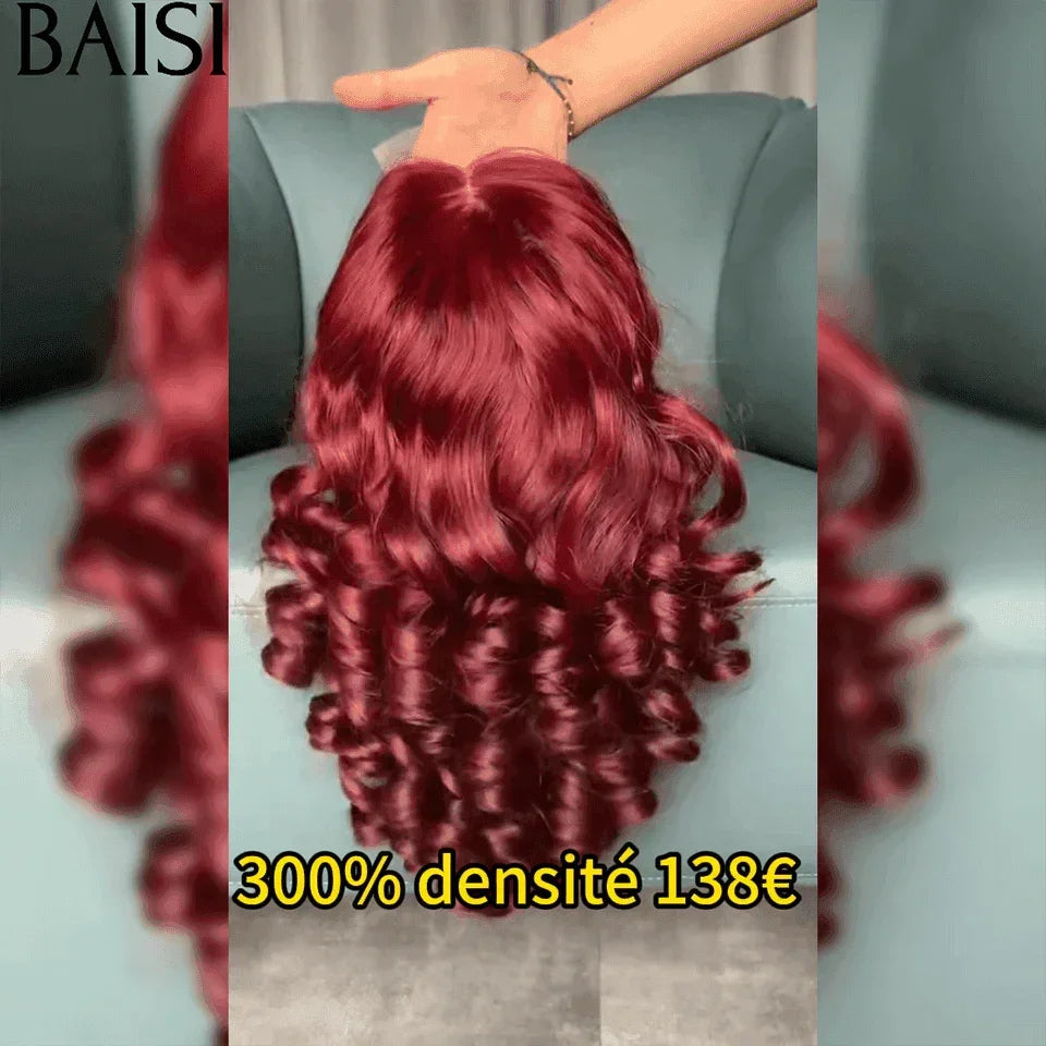 BAISI Perruque 5X5 bouclés Egg wave noir 10 pouces 76€ ou 14 pouces 99J# 138€ 300% haute densité personnalisé plus de 20 ans d' utilisations en 100% Cheveux Humains BS65