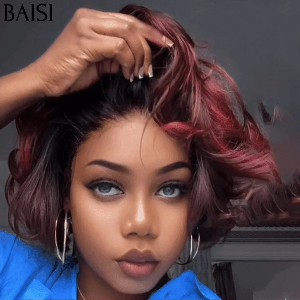BAISI 2 Perruques 129€ 13X4 lace pixie bouclé Couleurs personnalisées en 100% Cheveux Humains FR38