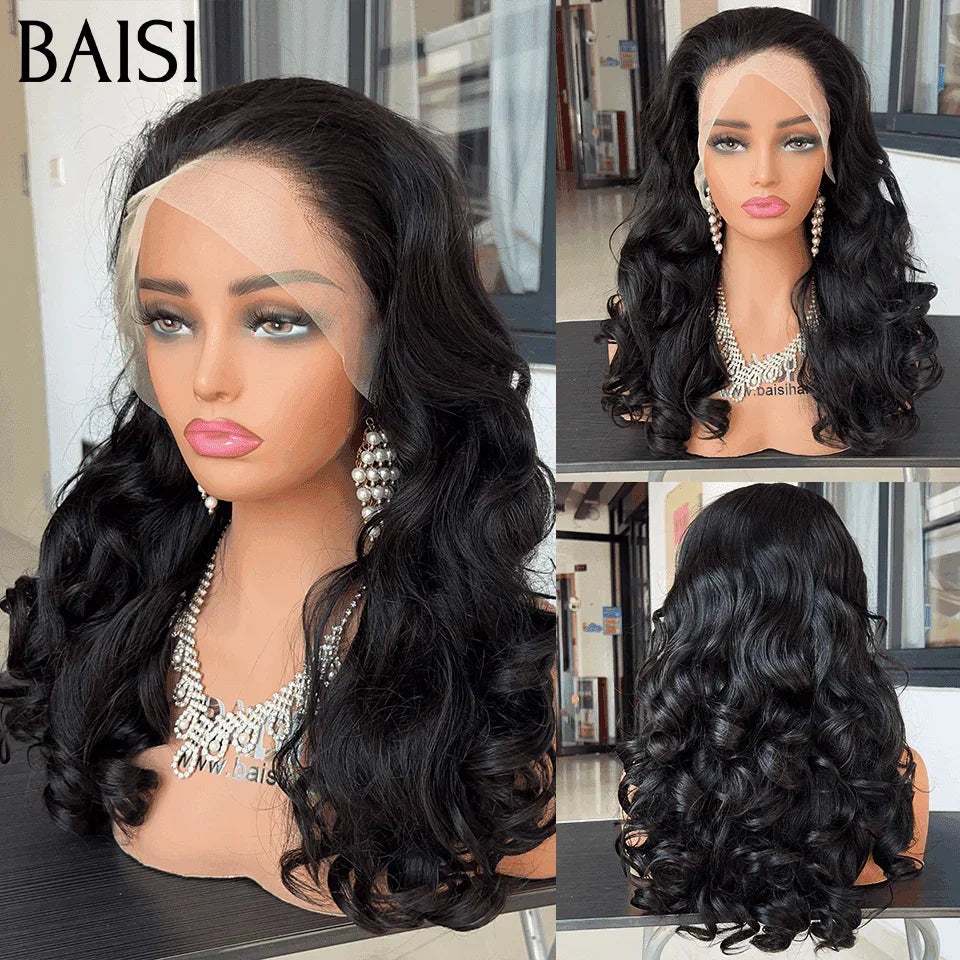 BAISI 13x4 Lace Frontal Perruque 4 Perruques en gros 579€ Body Wave Rouge Bordeaux 99J ou NOIR ou Marron ou Mixte 250% densité en 100% Cheveux Humains BS65