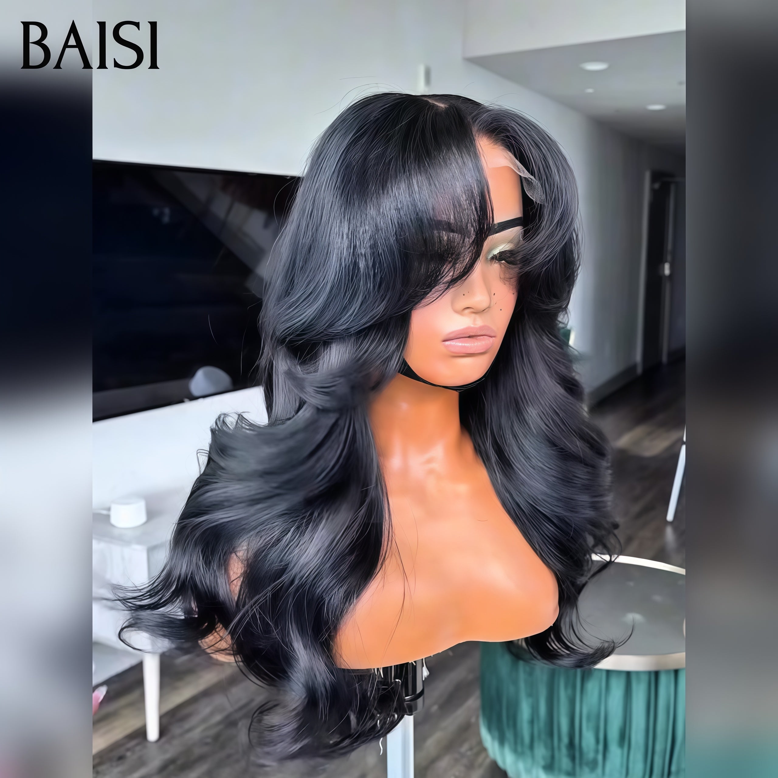 BAISI 4X4 closure perruque trop longue Body wave 20 pouce + 1 FER gratuite = 119€ en 100% cheveux humains