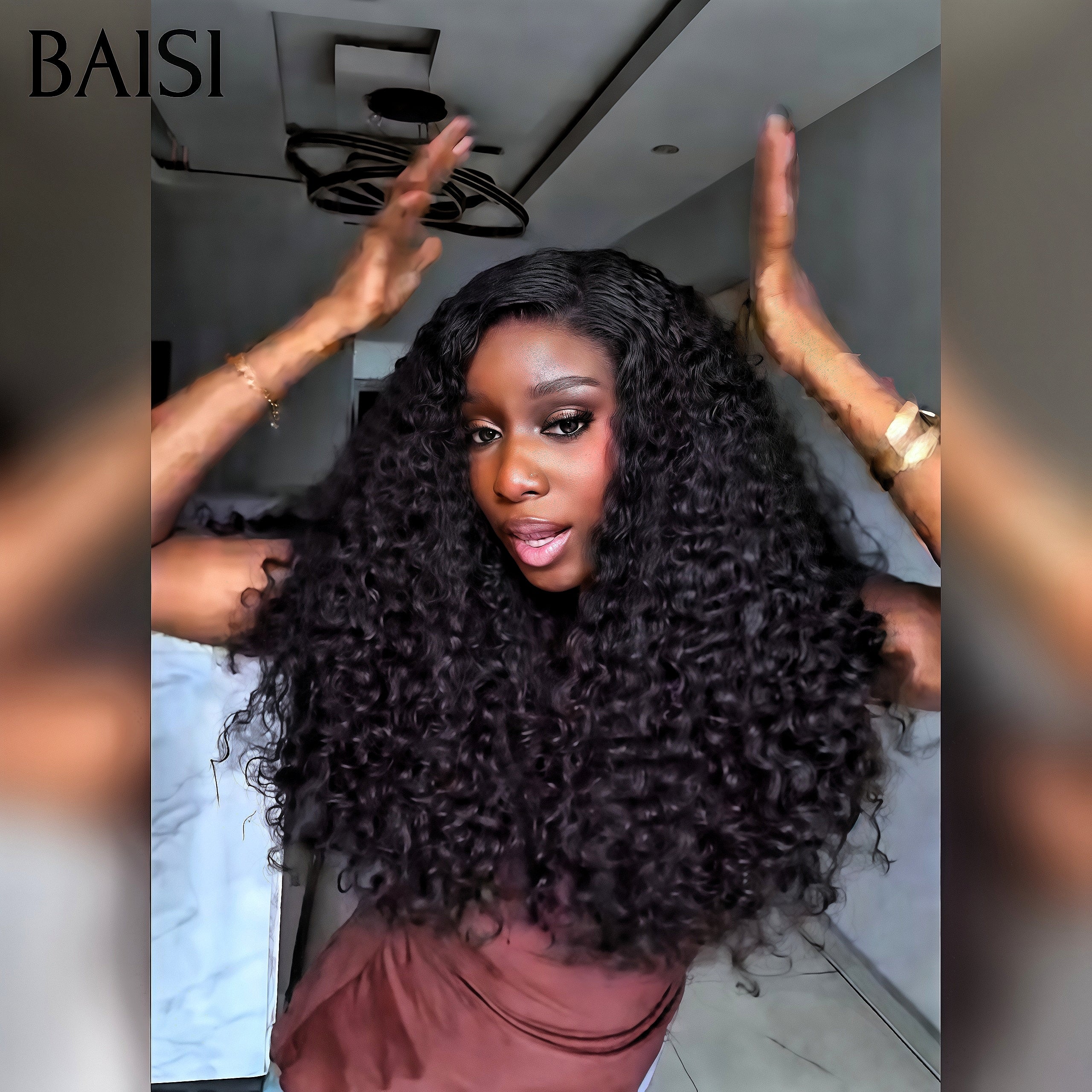BAISI 4X4 Verschlussperücke zu lang gelockt in 100% Echthaar kaufen 5 Stück, Neupreis