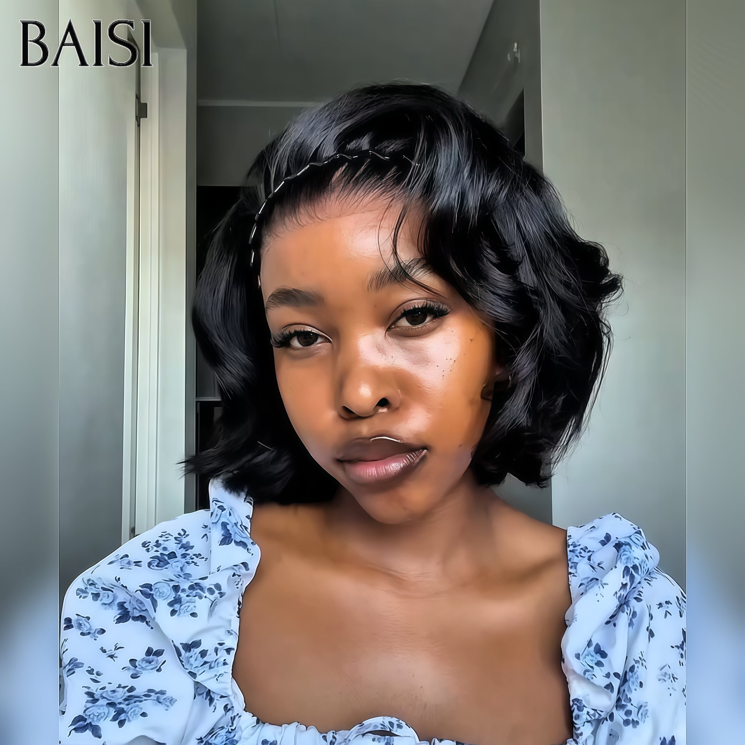 BAISI BLACK FRIDAY BAS Prix 69€ Perruque lisse NOIR avec 13x4 lace frontal en 100% Cheveux Humains