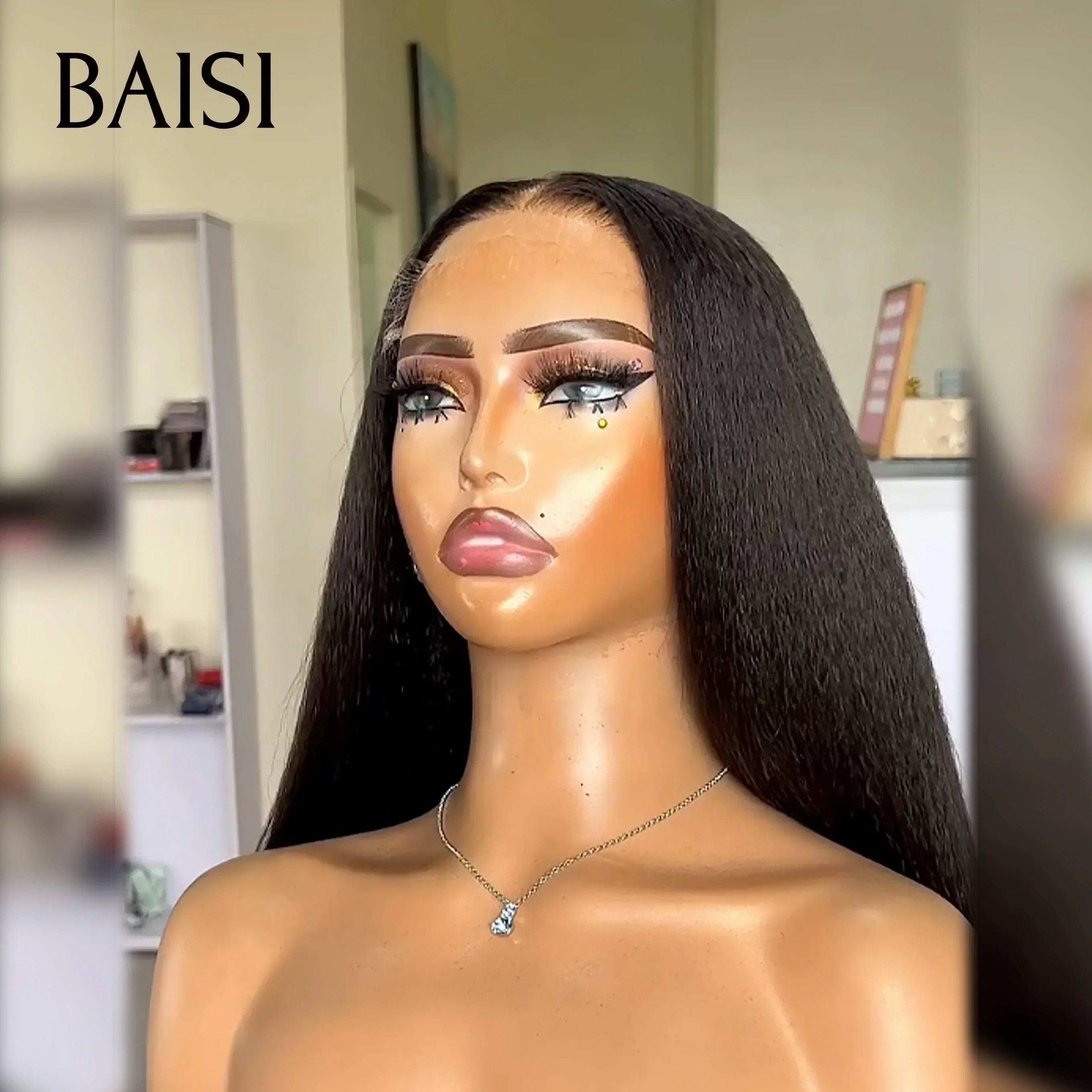 BAISI 4X4 wig 18Inches €126 In Black color half price Smooth or kinky Straight €106 in 100% human hair MP50