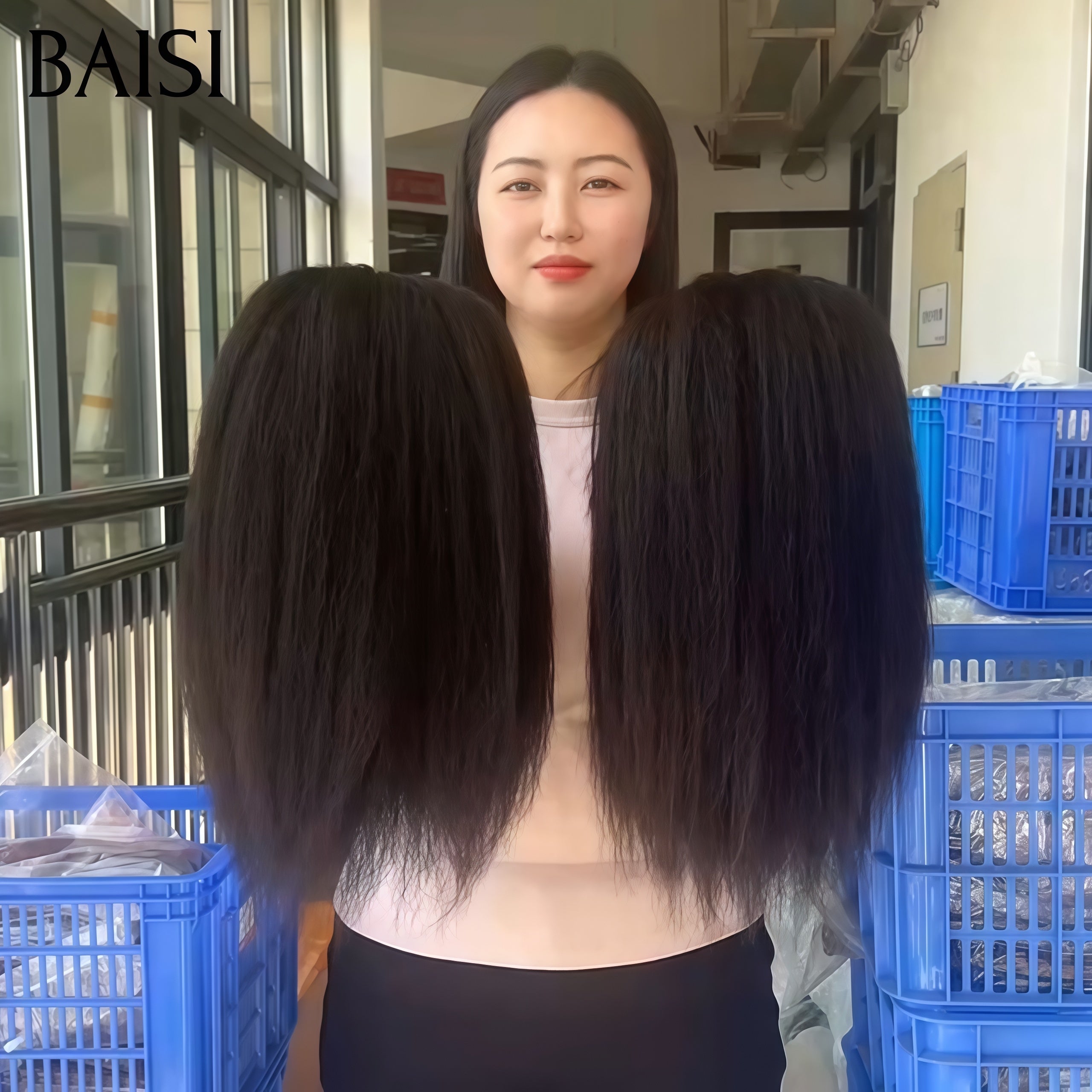 BAISI PROMO Le plus BAS PRIX 75€ Perruque avec 13x4 lace frontal 14 Pouces kinky straight en 100% Cheveux Humains