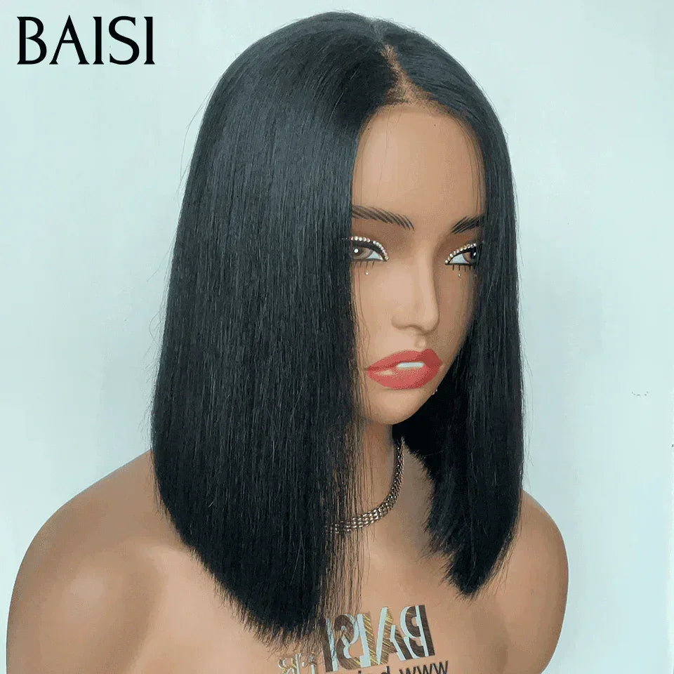 BAISI Promo Limitée 2 perruques 139€ T-part curly wave et 2X6 lace Lisse 8 Pouces en 100% vrais cheveux humains