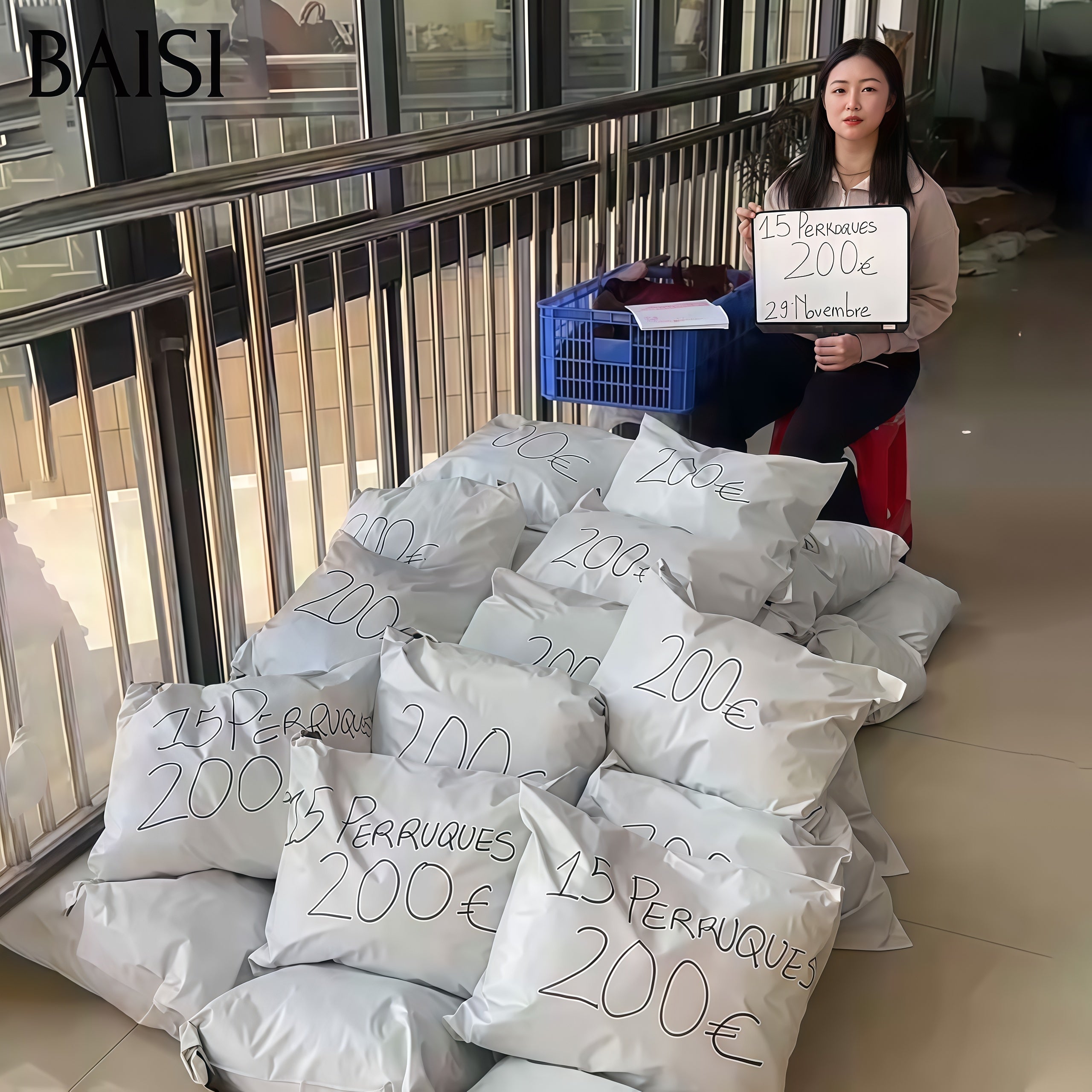 BAISI BLACK FRIDAY Offre limitée 15 Perruques 200€ en 100% Cheveux Humains mélange de couleurs et de tailles stocks limité liquidation soldes sans retour