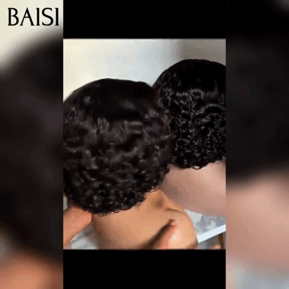 BAISI Perruque BOB 13x4 lace frontal NOIR 75€ egg curl wave BLACK FRIDAY en 100% cheveux humains