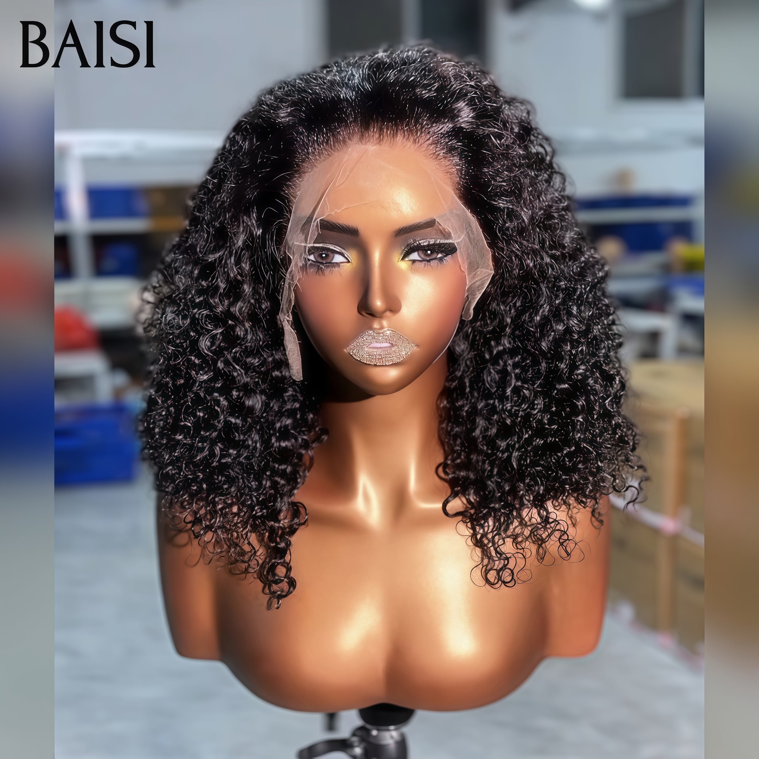 BAISI Perruque BOB 13x4 lace frontal NOIR 12 pouces 69€ curl wave BLACK FRIDAY Offre limitée en 100% cheveux humains