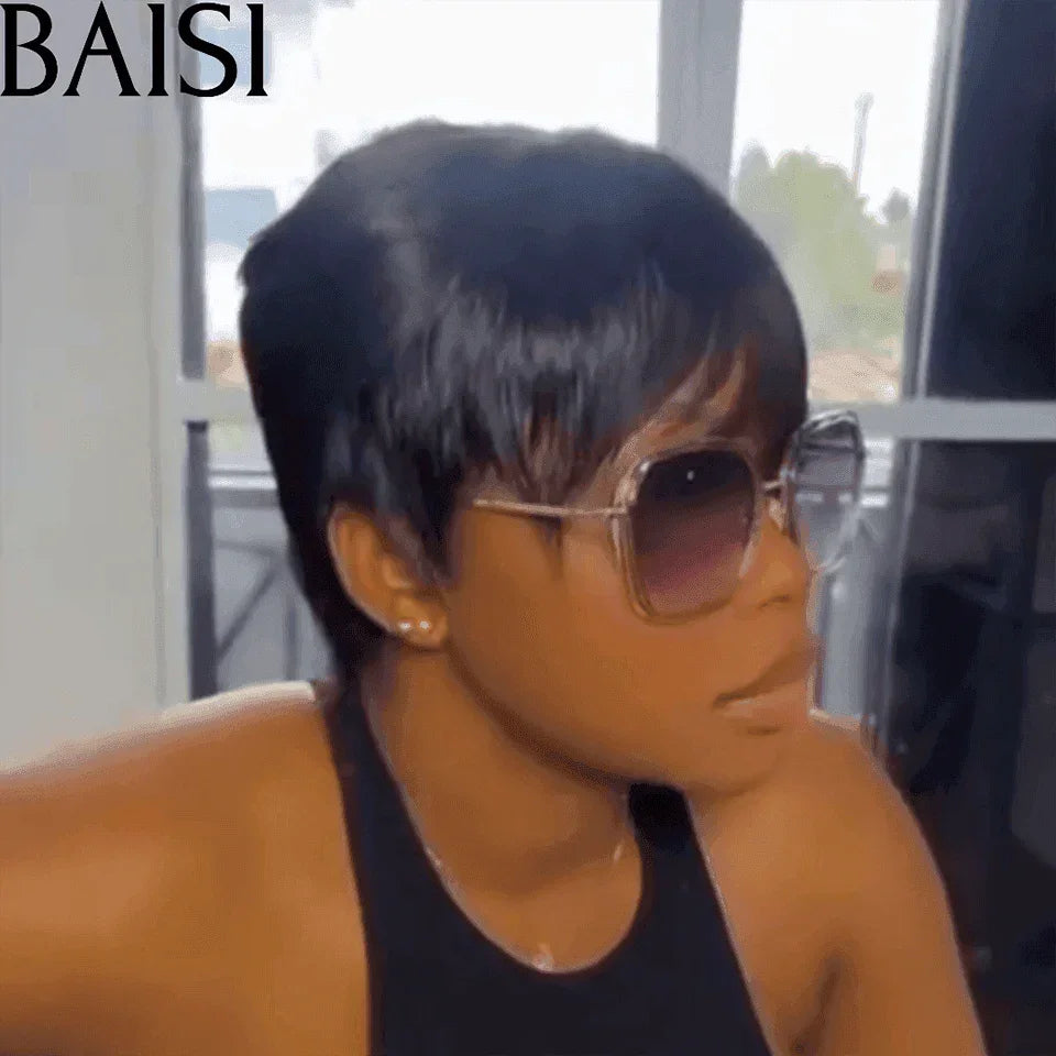 BAISI Perücke VIP-Angebot 1 Perücke 0 € MwSt. 0 €, kostenlose Perücke für treue Abonnenten, leimlose Welle ohne Spitze SCHWARZ aus 100 % Echthaar