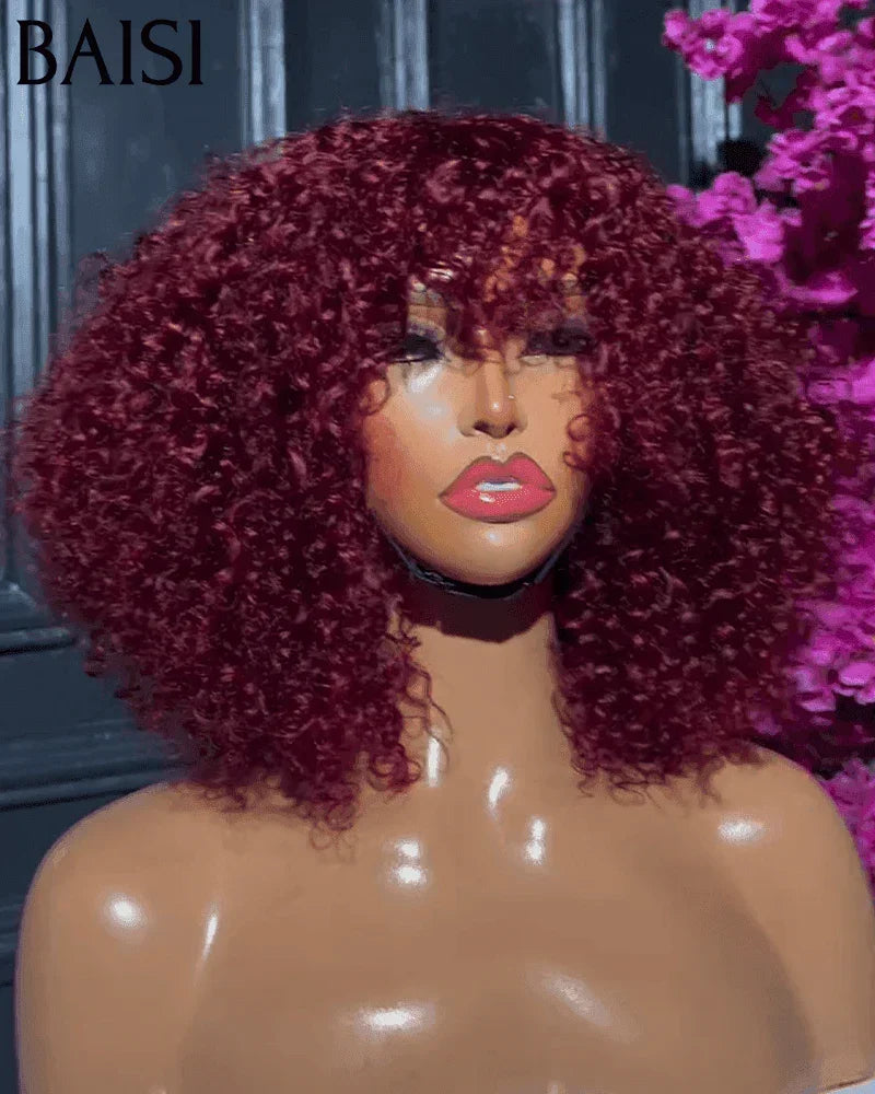 BAISI 4X4 Closure Too Long Deep Wave Wig 100% Human Hair