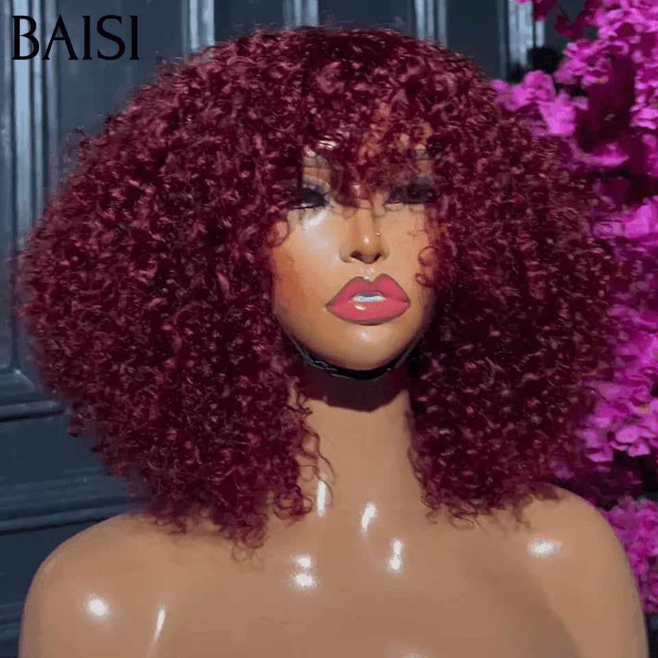 BAISI 4X4 Closure Too Long Deep Wave Wig 100% Human Hair
