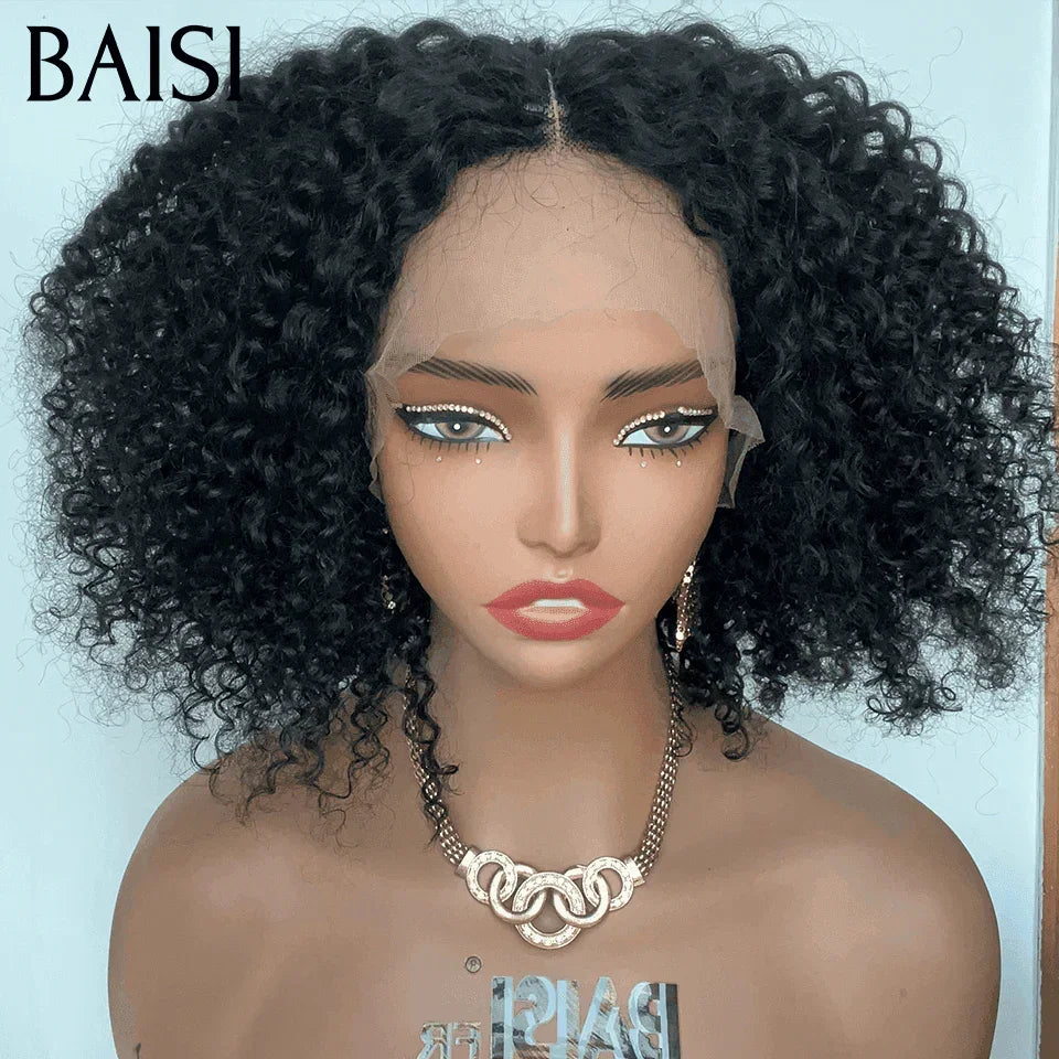 BAISI 13x4 Frontal Lace Peruca Frontal Onda Profunda Castanho Claro em Cabelo 100% Humano Real