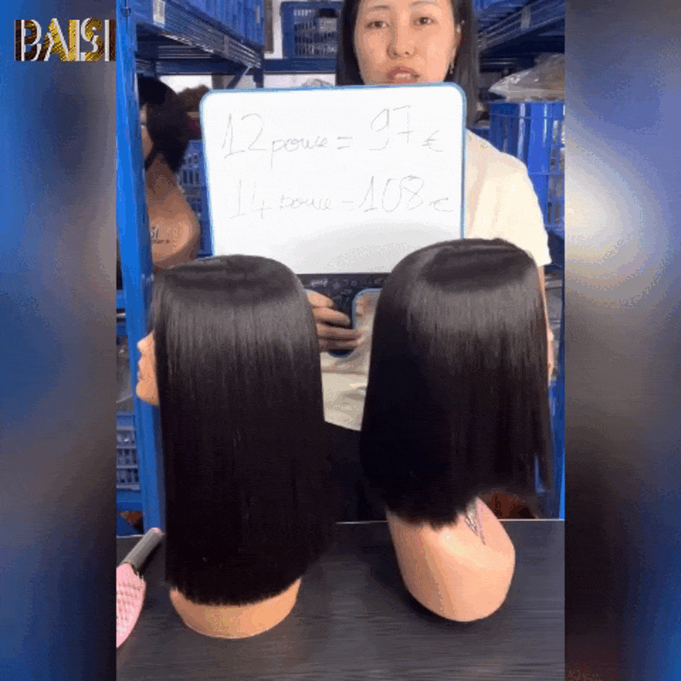 BAISI Perruques de Luxe Viêtnam Hair 2X6 Lace Perruque BOB Noir Lisse 12 pouce 97€ 14 pouce 108€ 300% densité plus de 20 ans d' utilisations