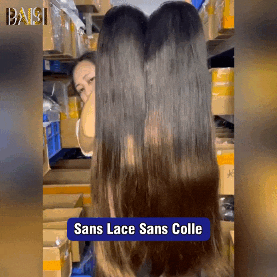 BAISI Achetez 2 perruques minimum au prix d'usine fournisseur Perruque de luxe Lisse Noir Marron 1BT4# Sans Colle Lace déjà couper Facile à Porter 250% densité plus de 20 ans d' utilisations en 100% Cheveux Humains (Pas Besoin de Code)