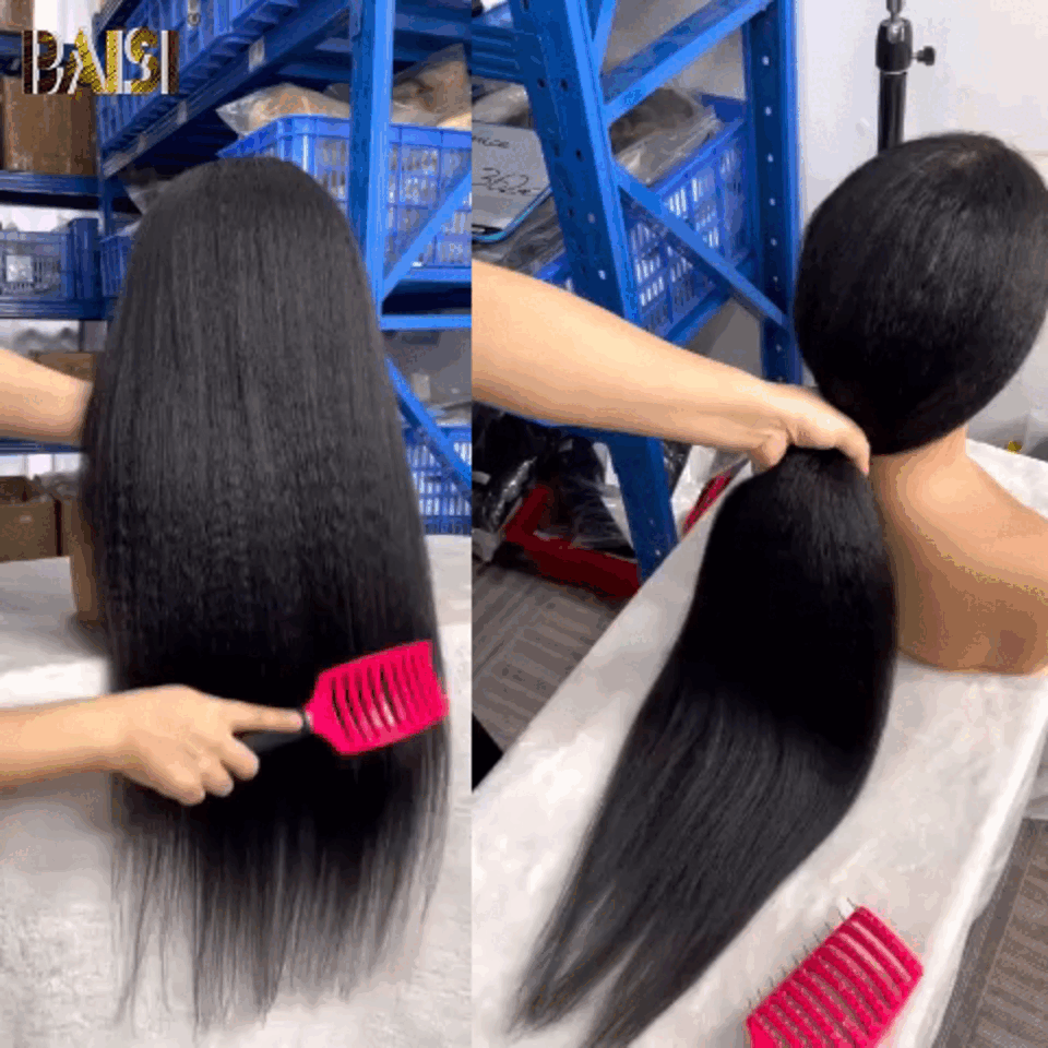 BAISI Acquista almeno 2 parrucche al prezzo di fabbrica fornitore HAIR FR 13x6 Lace Frontal Parrucca kinky liscia in 100% Raw Hair (non serve codice)