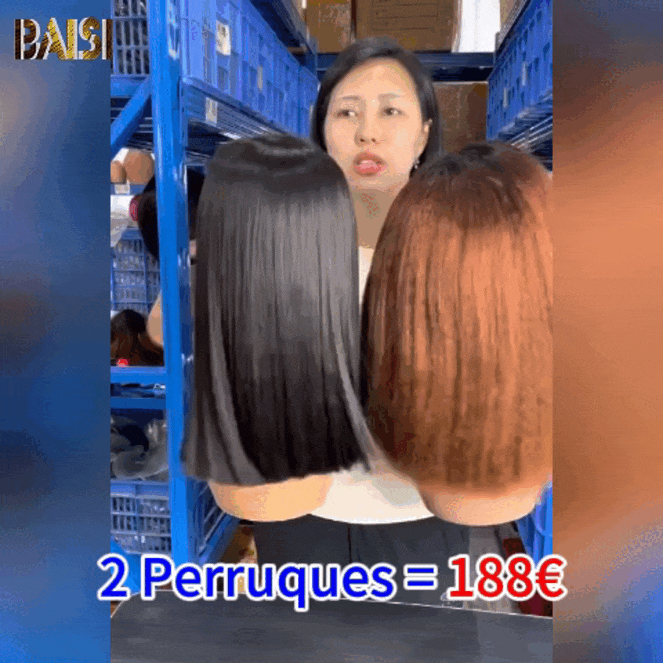 BAISI 2 Perruques bob 188€ 2X6 lace bob Perruque de luxe Viêtnam Hair 12 pouces + 13X4 kinky Straight 1BT4# 12 Pouces en 100% vrais cheveux humains