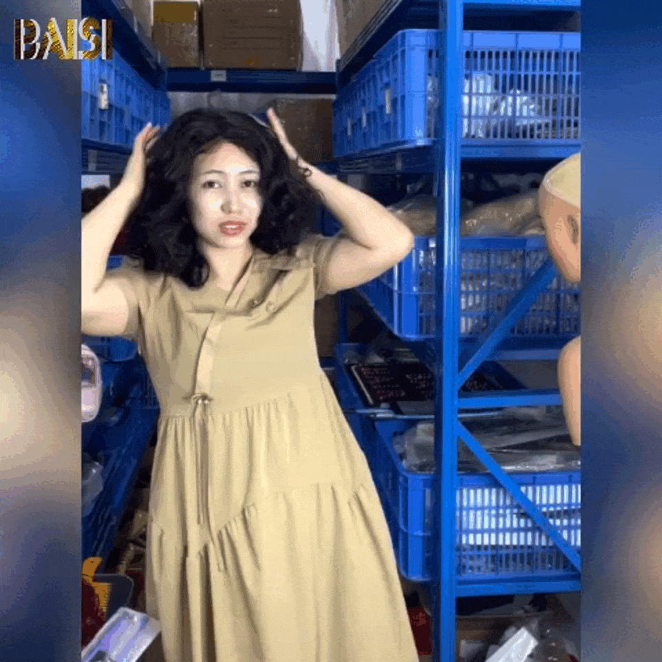 BAISI Achetez 2 perruques minimum au prix d'usine fournisseur en France TVA 0€ 48H arrivé 13x4 Frontal Bob Perruque 065c bouncy curly 100% Cheveux Humains (Pas Besoins De Code)