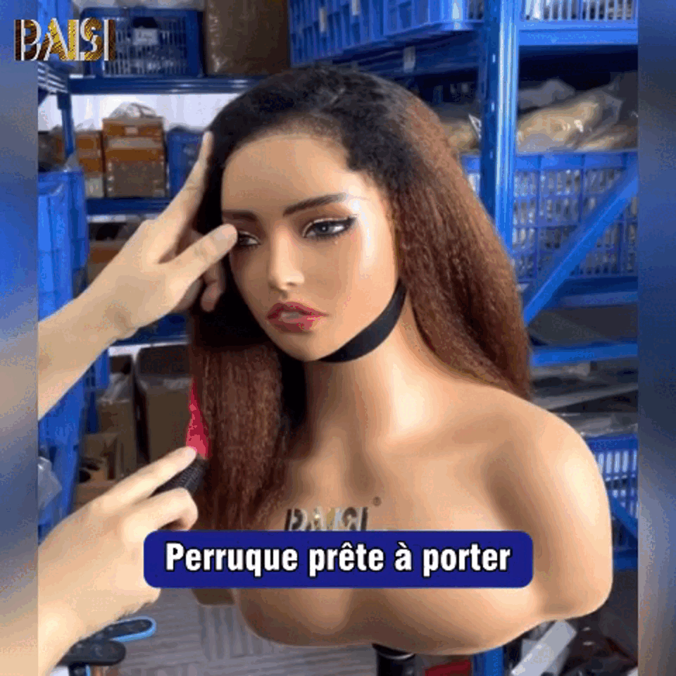 BAISI 4x4 Bob Wig Kinky Straight Brown 1BT4 # em alta qualidade com cabelo natural de bebê pré-arrancado sem necessidade de cola em cabelo 100% cru Renda já cortada linha fina 4C