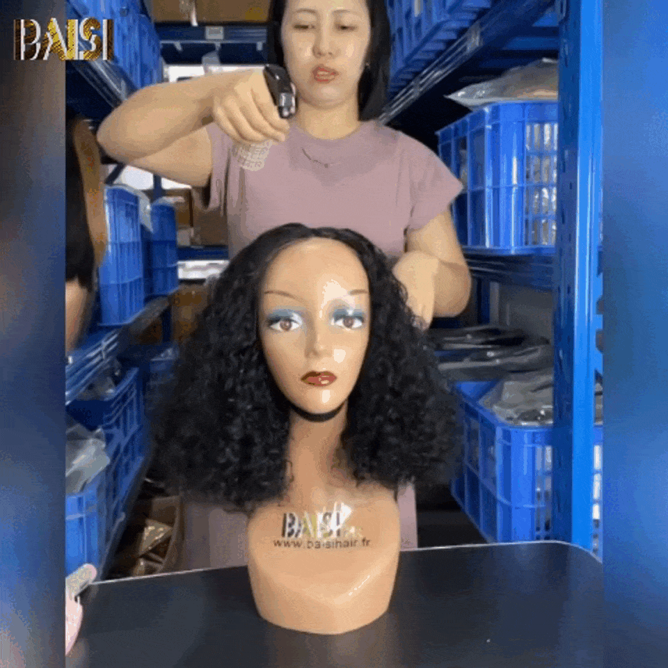 BAISI Achetez 2 perruques minimum au prix d'usine fournisseur en France TVA 0€ 48H arrivé 4x4 closure perruque bob Coupe carrée en 100% cheveux humains Deep wave (Pas Besoin de Code)