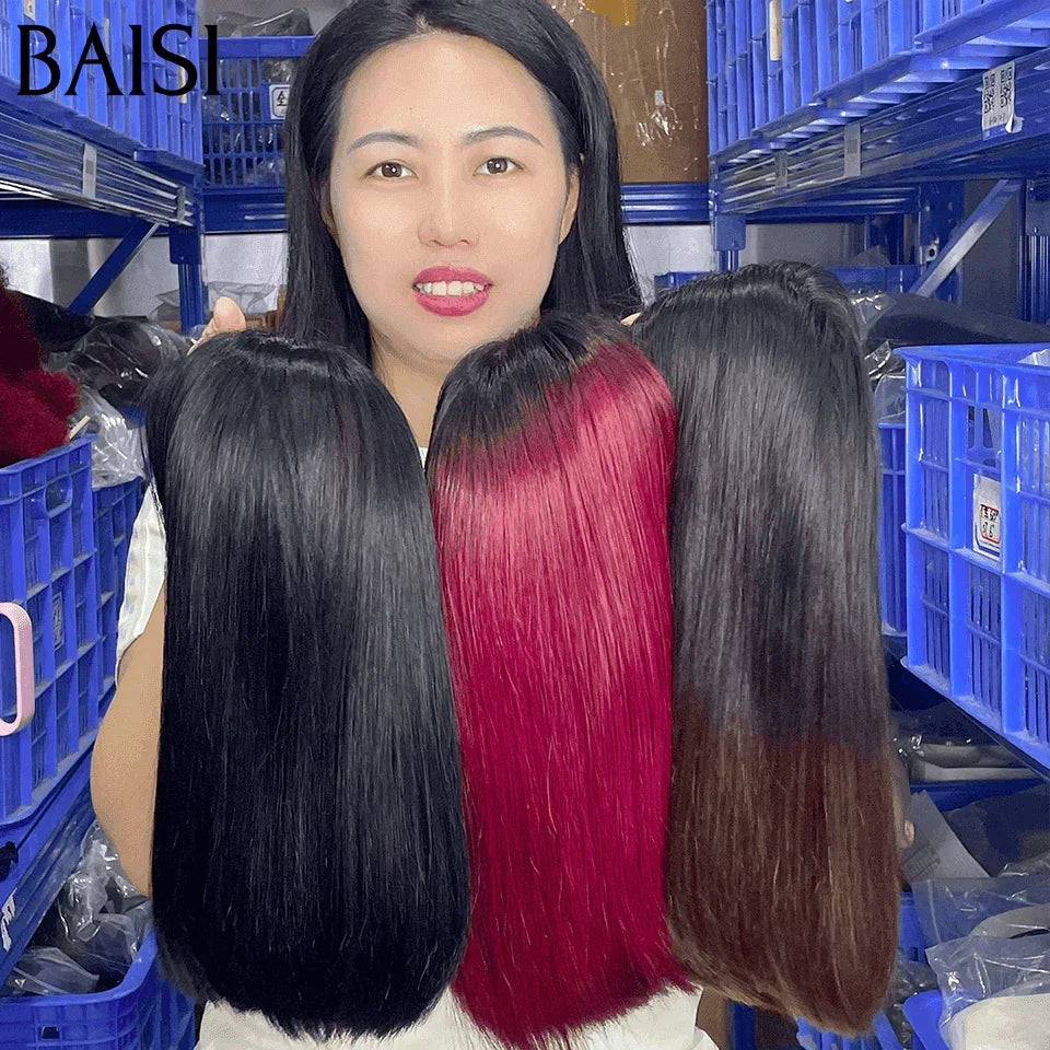 BAISI 3 Perruques 215€ 10 pouce 2X6 lace de luxe 100% Vietnam hair BOB Lisse 3 Couleurs NOIR ou 1BT99J ou 1BT4# en 100% Cheveux Humains FR38