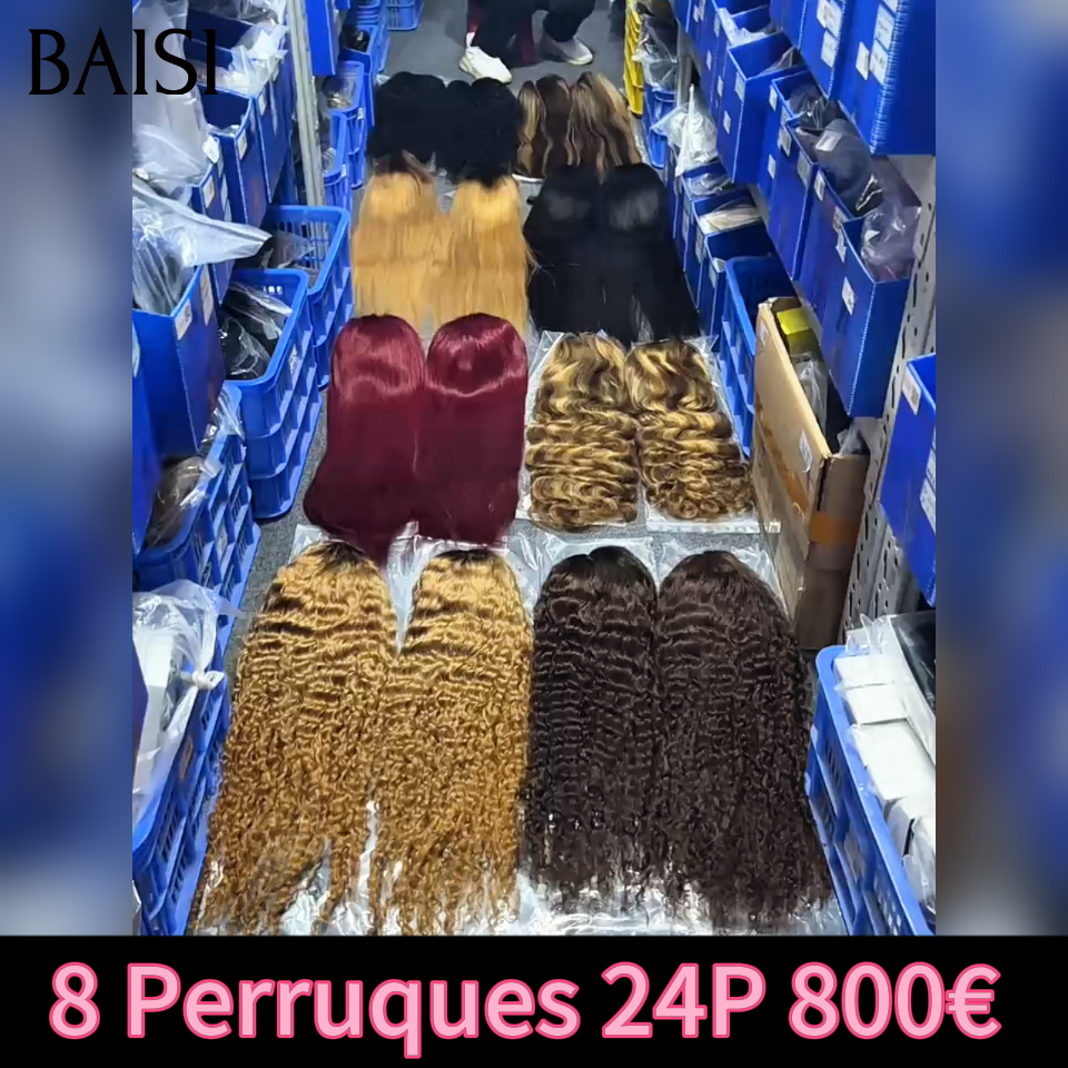BAISI Prix Fournisseur Vente en gros 8 Perruques 800€ 24 Pouces Longues 13x4 lace frontal en 100% Cheveux Humains