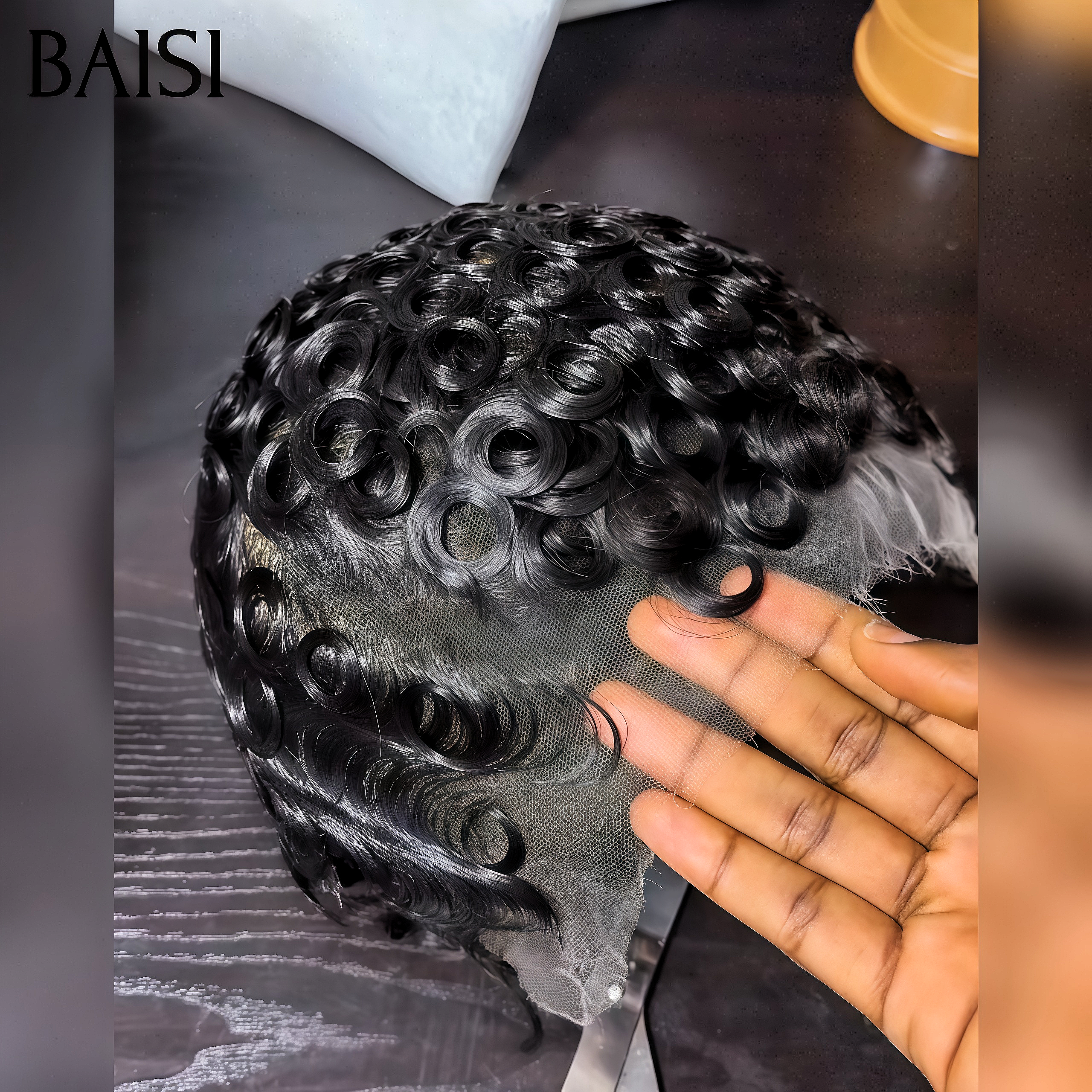 BAISI Pixie Frontale 13x4 lace tranparente 6 Pouce Promo 55€ perruque chioma 100% Cheveux Humains