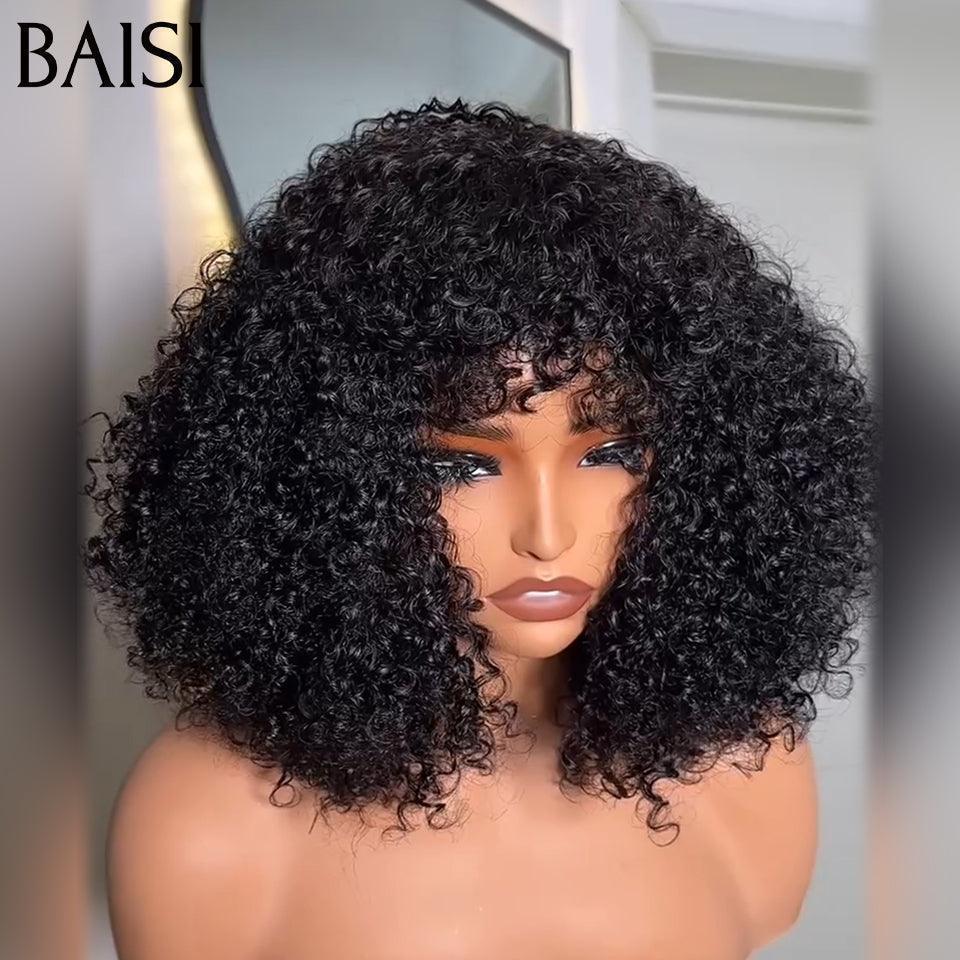 BAISI perruque Bob water Wave Avec Frange Noir à moitié prix en 24H 79€ en 100% cheveux humains MP50