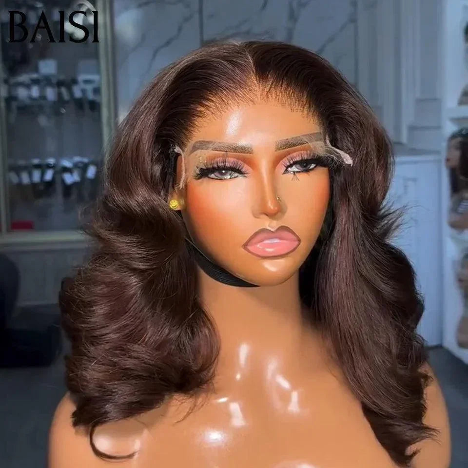 BAISI 300% densité Vietnam Hair en PROMO 5X5 Perruque Bob Bouncy Curl en 100% Cheveux Humains MP50