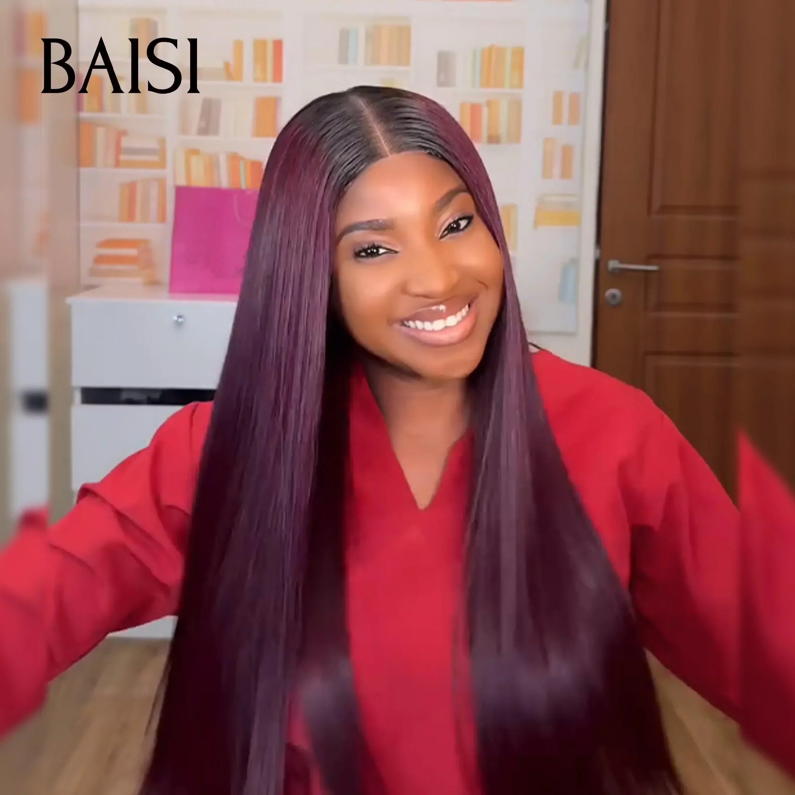 Peluca Frontal de encaje BAISI 13x4 recta negra marrón 1B #4 en cabello humano 100% pre-desplumado No se necesita pegamento en encaje de cabello 100% crudo ya cortado