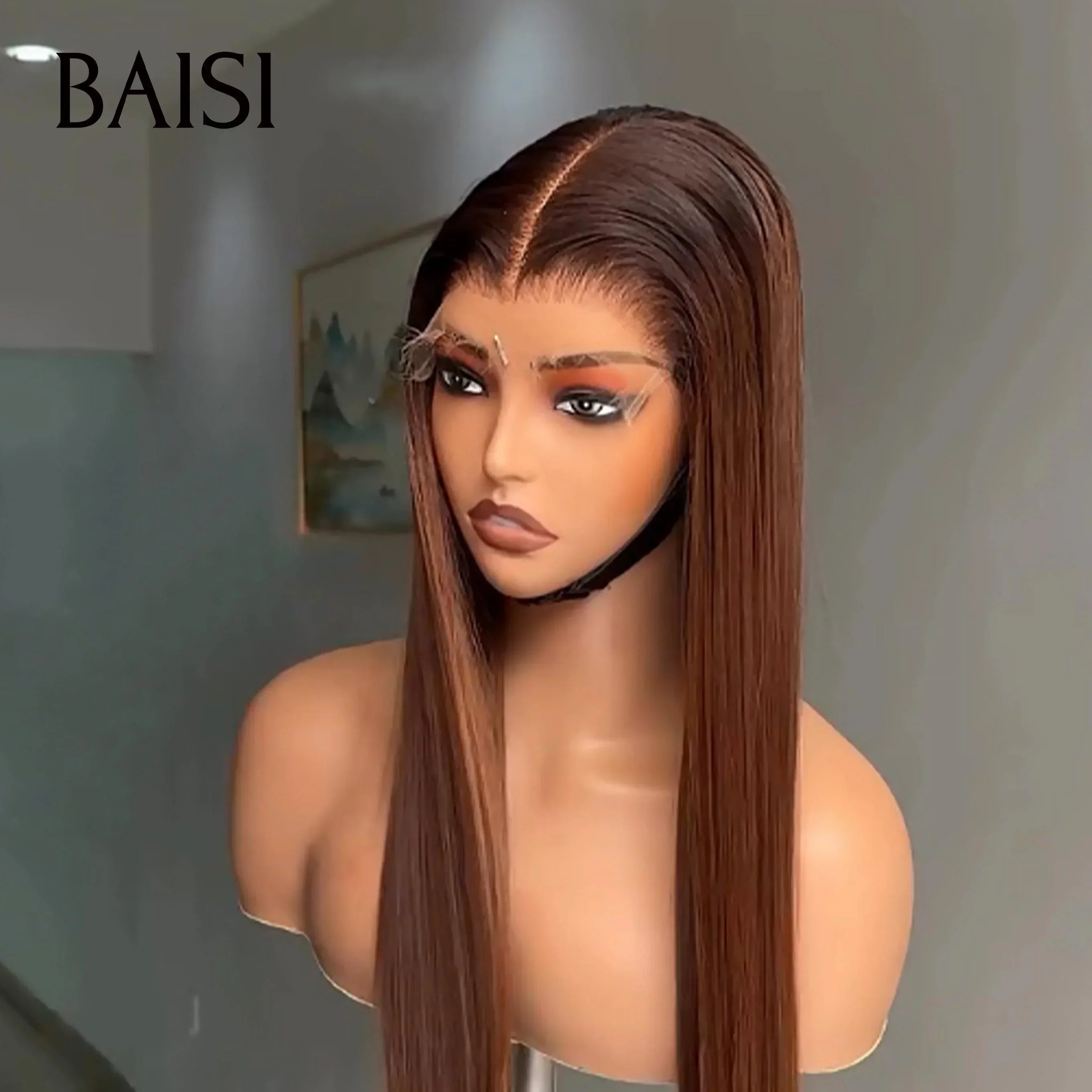 BAISI 2X6 Perruques de Luxe Lisse 30 pouces Moitié Prix en couleur Marron A1 Fabriquées par les cheveux double drawn mèches vièges volume plus de 20 ans d' utilisations MP50