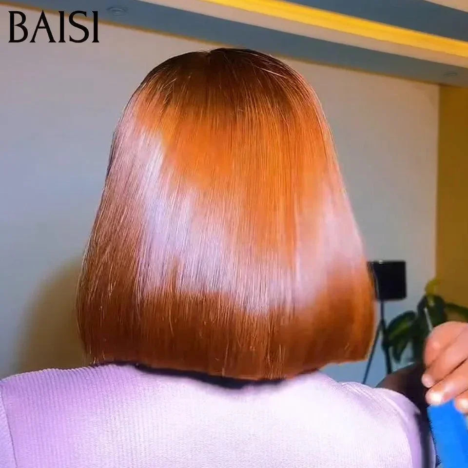 Baisi luxo em linha reta bob 2x6 peruca de renda 100% cabelo vietnamita na cor #4/cinza sdd osso reto em 100% cabelo humano real