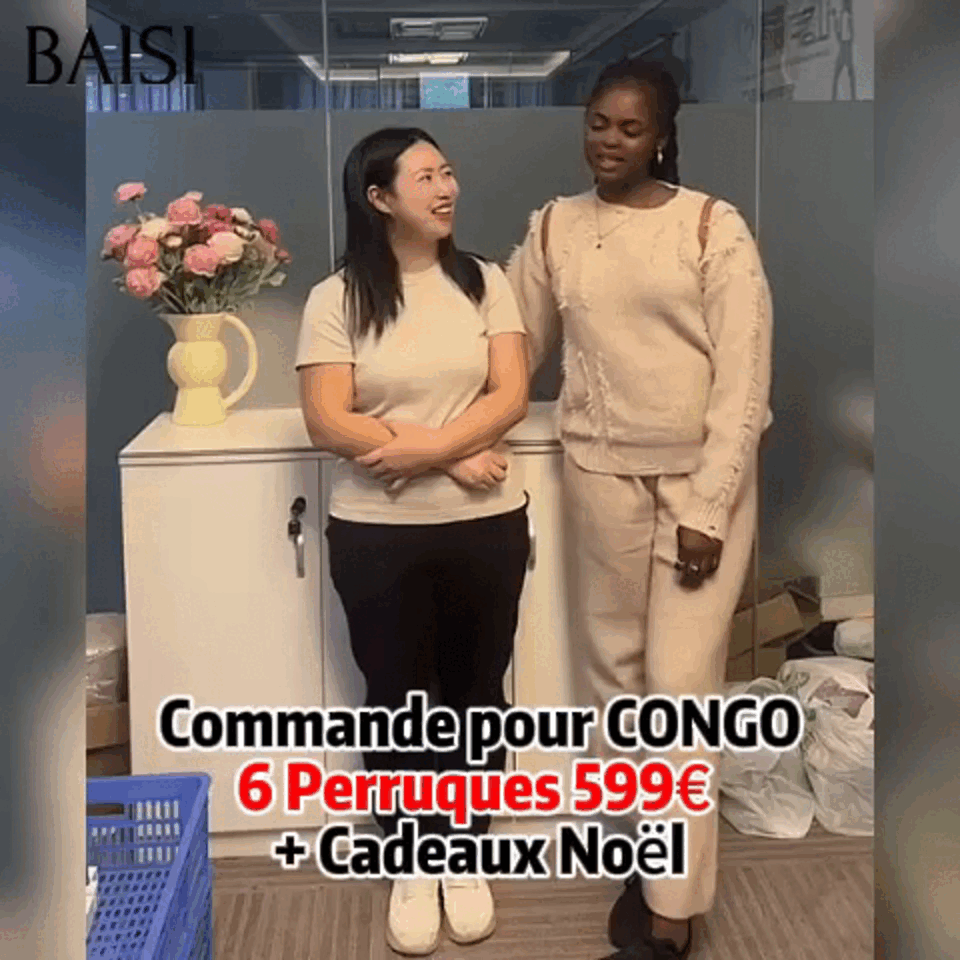 BAISI 6 Perruques 599€ Facile à revendre Unique pour cadeaux Noël en 100% Cheveux Humains