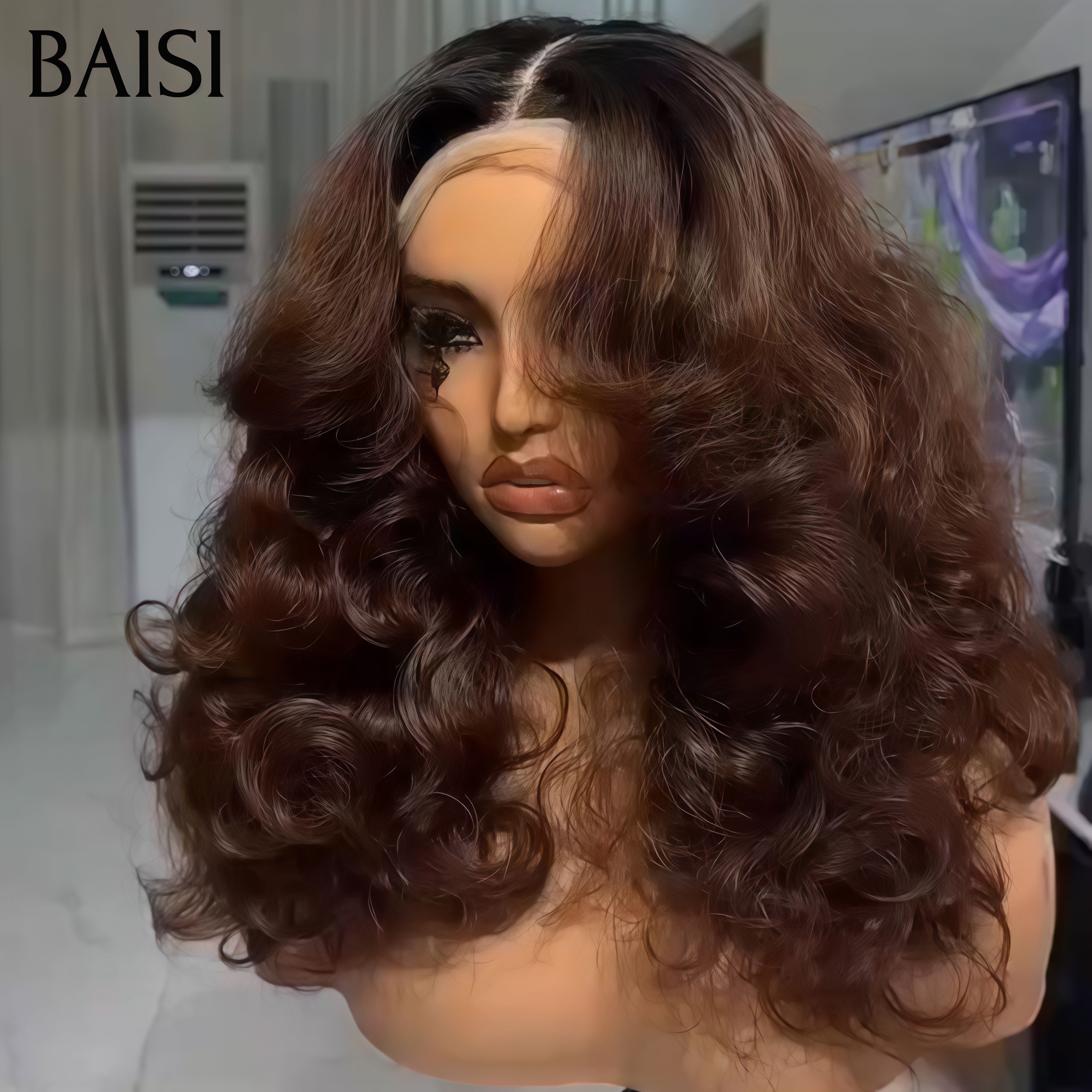 BAISI Perruque 13x4 lace frontal Body wave promo 12 pouces 86€ 1BT4# Marron De Bonne Qualité 100% Cheveux Humains