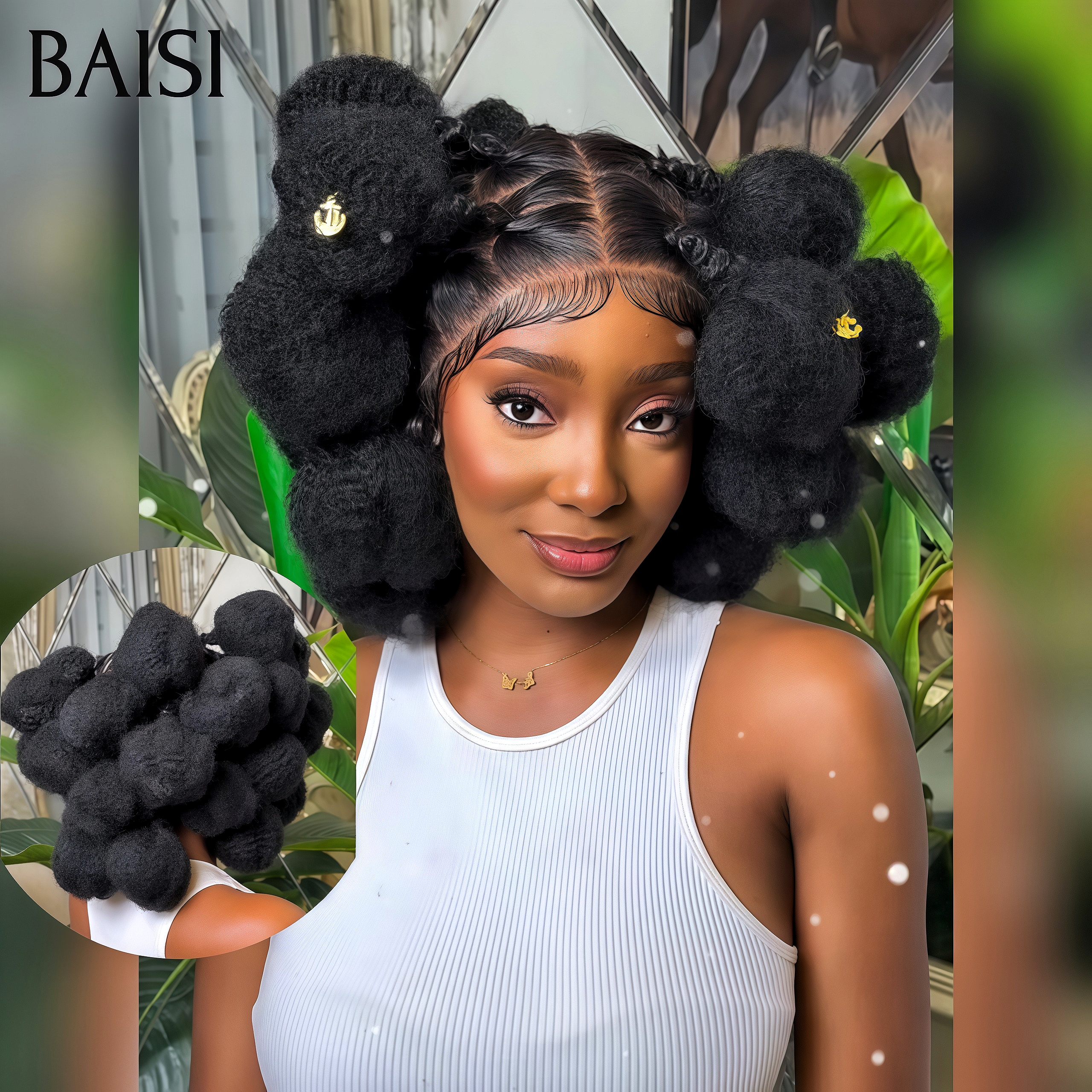 BAISI Full lace Perruque Chignon de nattes Offre Flash 189€ Moitié prix 100% Cheveux Humains