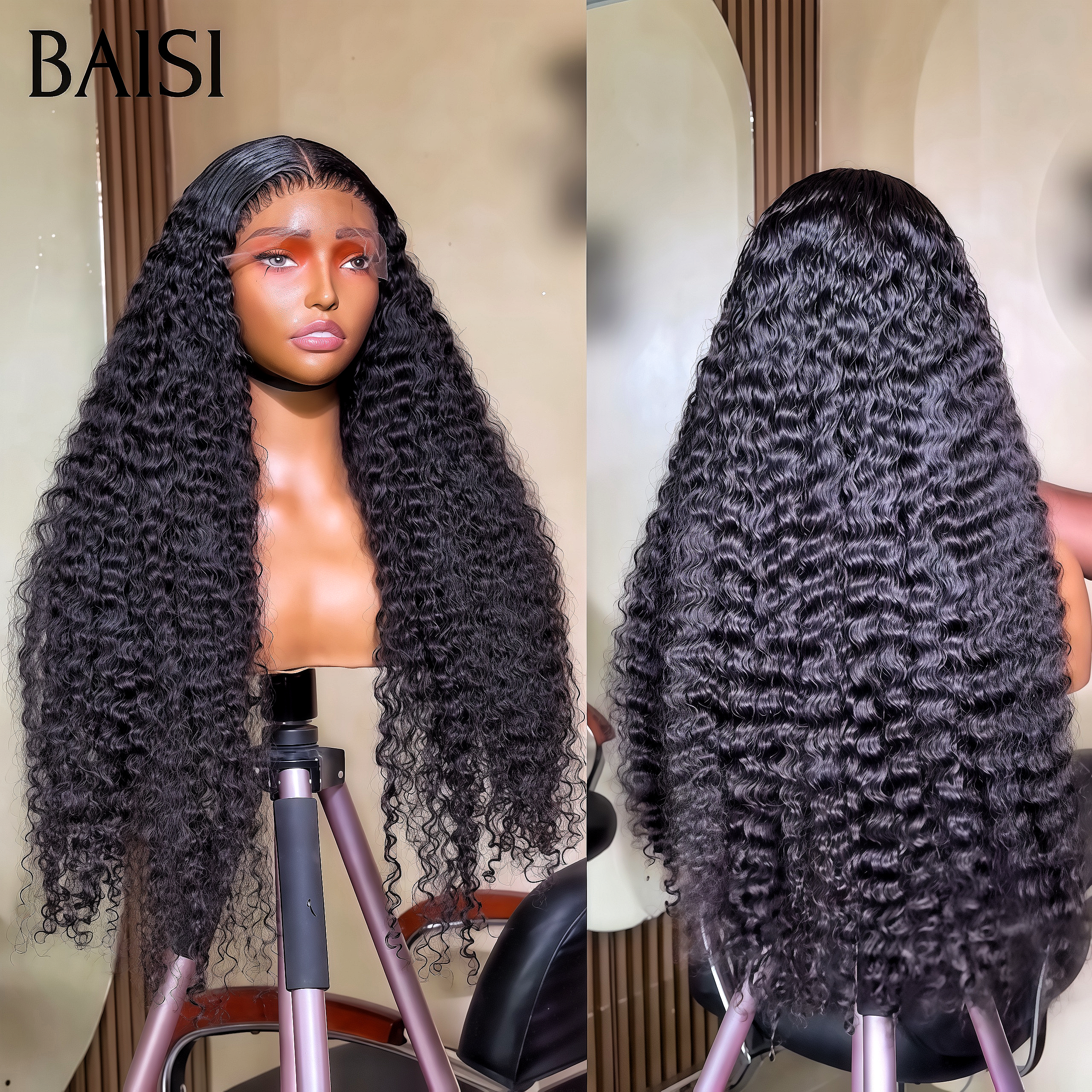 BAISI PROMO Offre spéciale 13X4 lace frontal Perruques deep wave 24 pouces 139€ en 100% vrais cheveux humains
