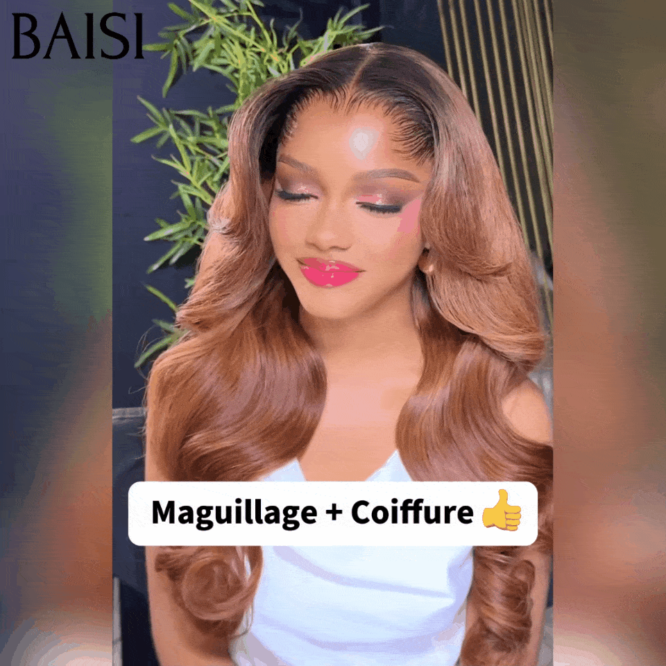 BAISI Lace Frontal Wig Body Wave Short 1B#30MIX#30 In 100% Human Hair