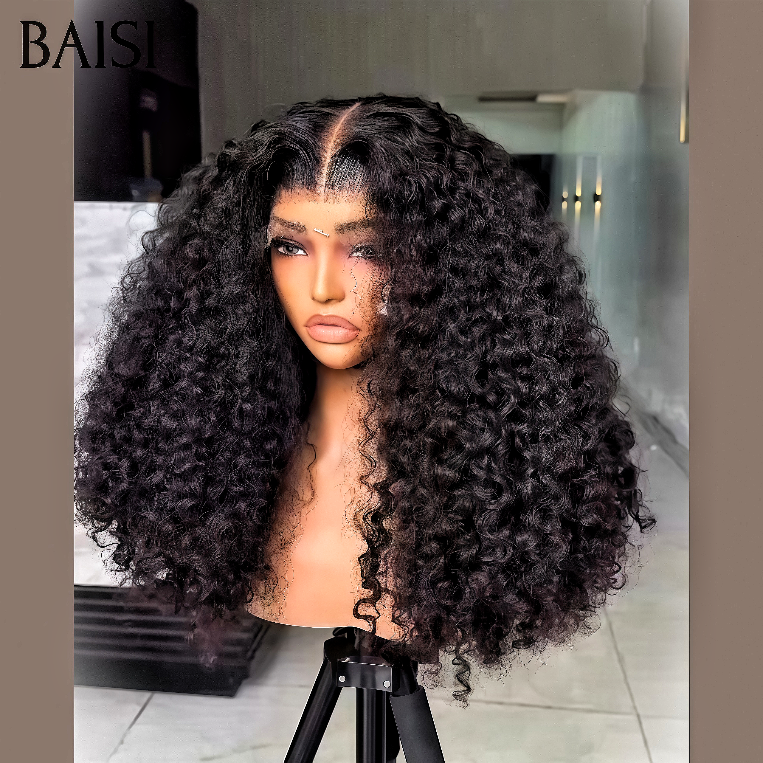 BAISI PROMO Offre spéciale en France 13X4 lace frontal Perruques curly wave 20 pouces 100€ en 100% vrais cheveux humains