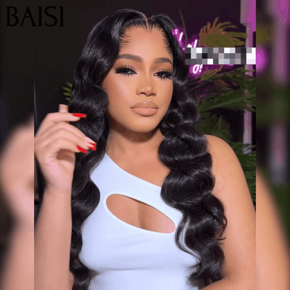 BAISI 100% Human Hair Water Wave Lace Front Human Hair Wig With Good Quality