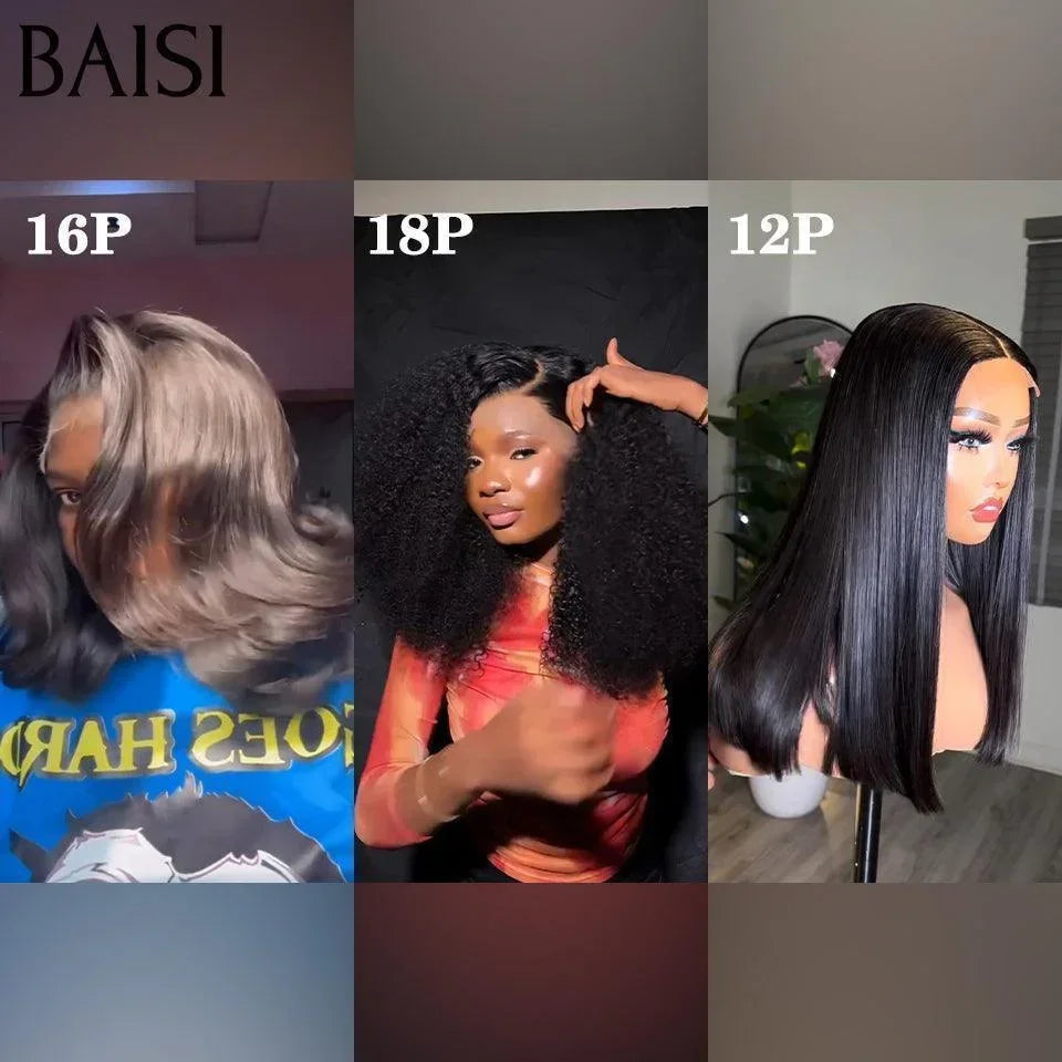 BAISI 2 pelucas 2 colores Marrón4# y Burdeos 1B99J# 259 € 4X4 encaje de lujo SDD BONE STRAIGHT 100% cabello vietnamita liso 20 pulgadas en cabello 100% humano a mitad de precio FR38