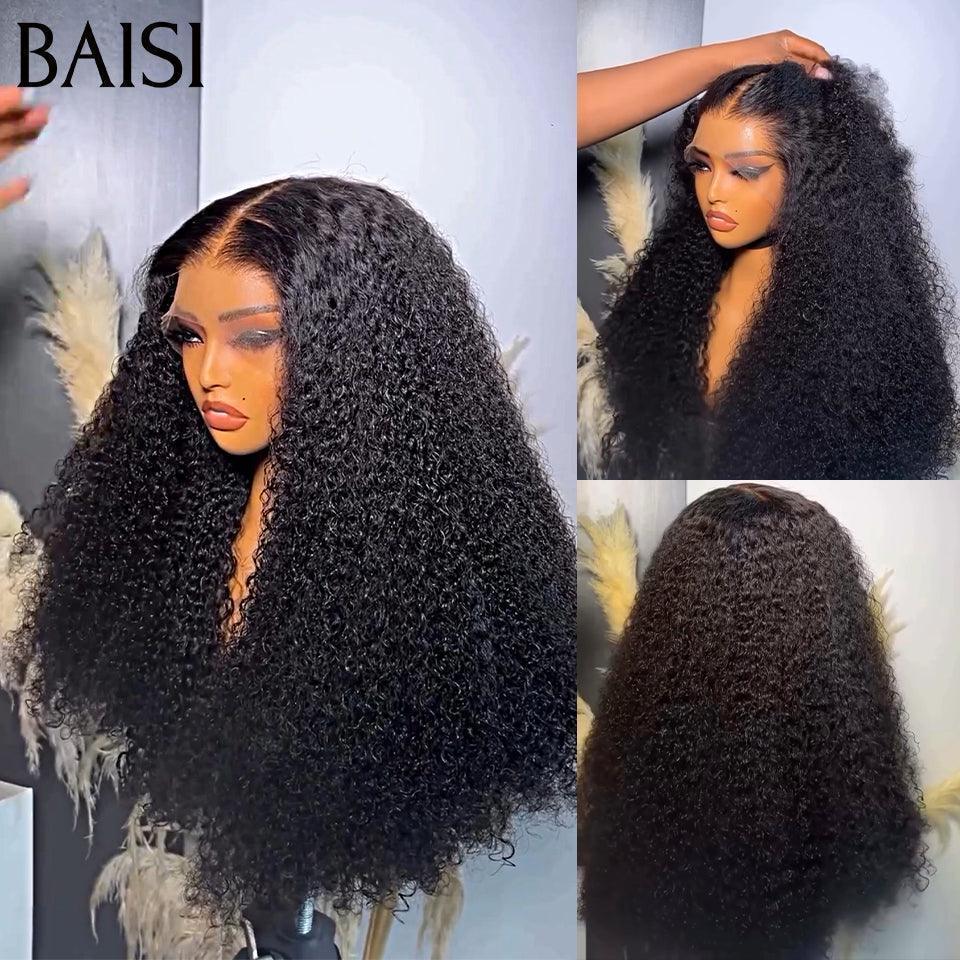 BAISI Frontale 13X4 perruque Curly wave bcp de Volume grande en 100% cheveux humains BS65