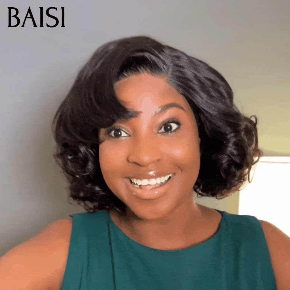 BAISI T part Perruque Personnalisée Bouclé Avec La Raie De Côté moitié prix 85€ En Couleur Naturelle MP50