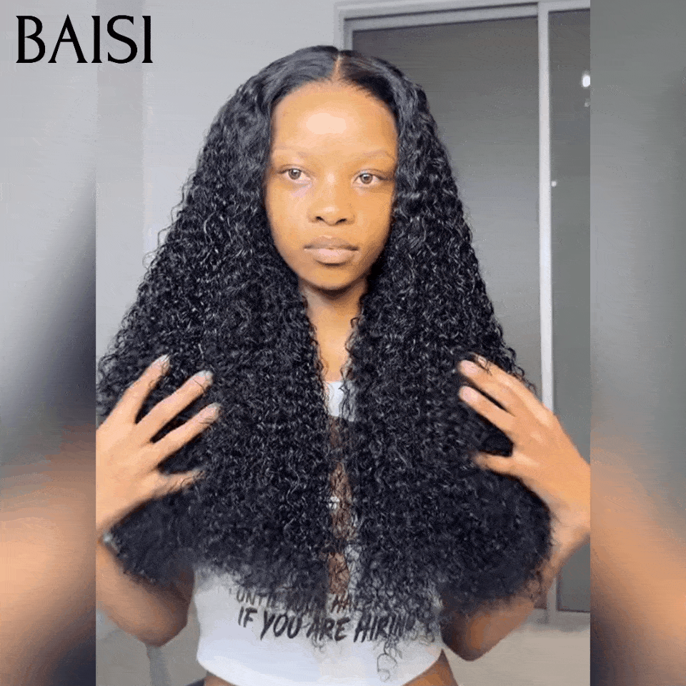 BAISI Achetez 2 perruques minimum au prix d'usine fournisseur en France TVA 0€ 48H arrivé 13x6 Lace Frontal Perruque Kinky Curly en 100% Raw Hair