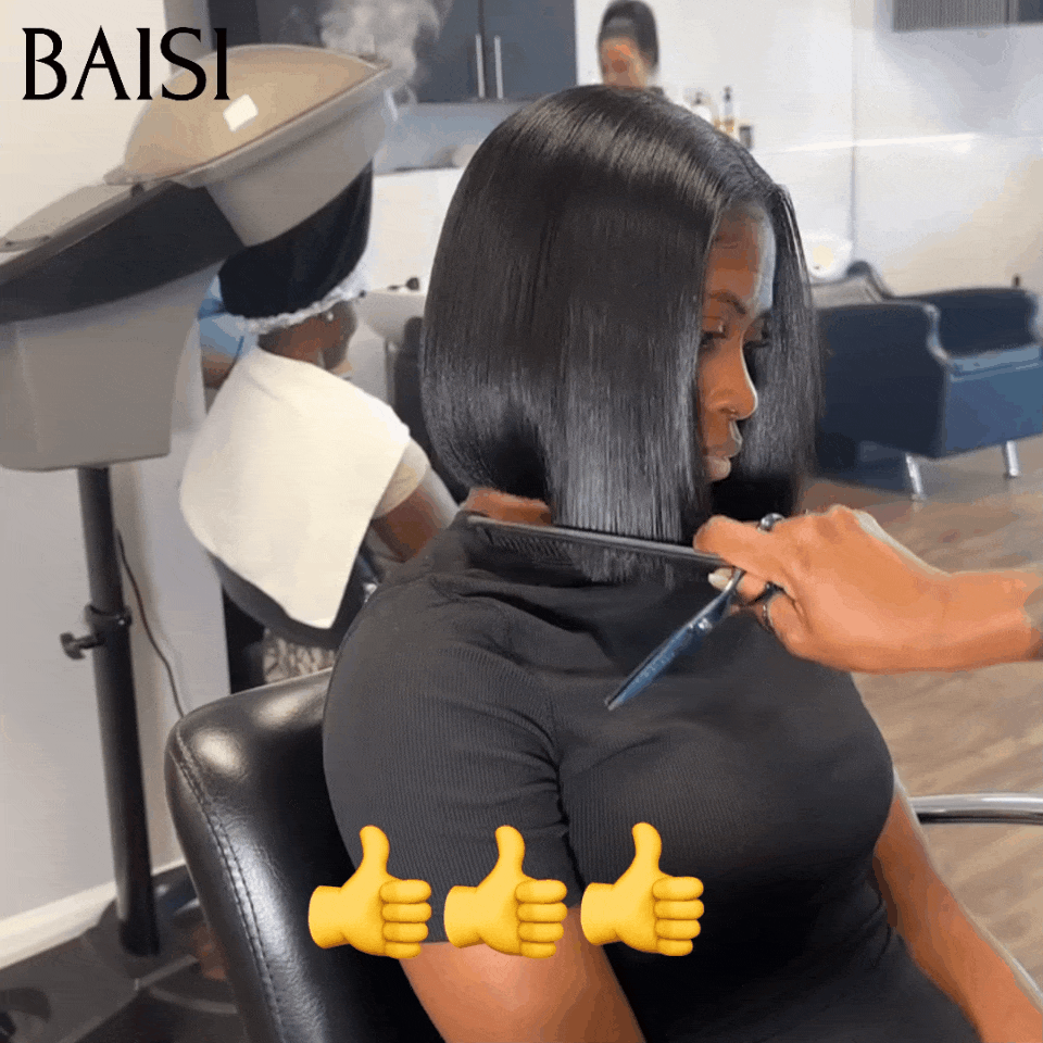 BAISI 100% Viêtnam Hair 2X6 Bob 85€ de luxe Perruque Naturelle Lisse BONE Straight 8 Pouces en 100% Cheveux humains BS65