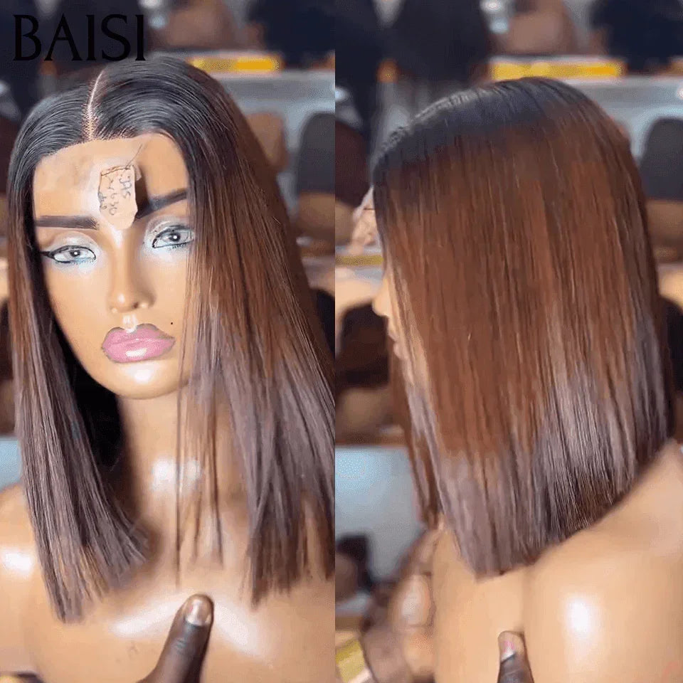 BAISI 100% Vietnam Hair SDD BONE STRAIGHT 2x6 Peluca recta de encaje #4T#613 Rubio 89 € en cabello 100% humano