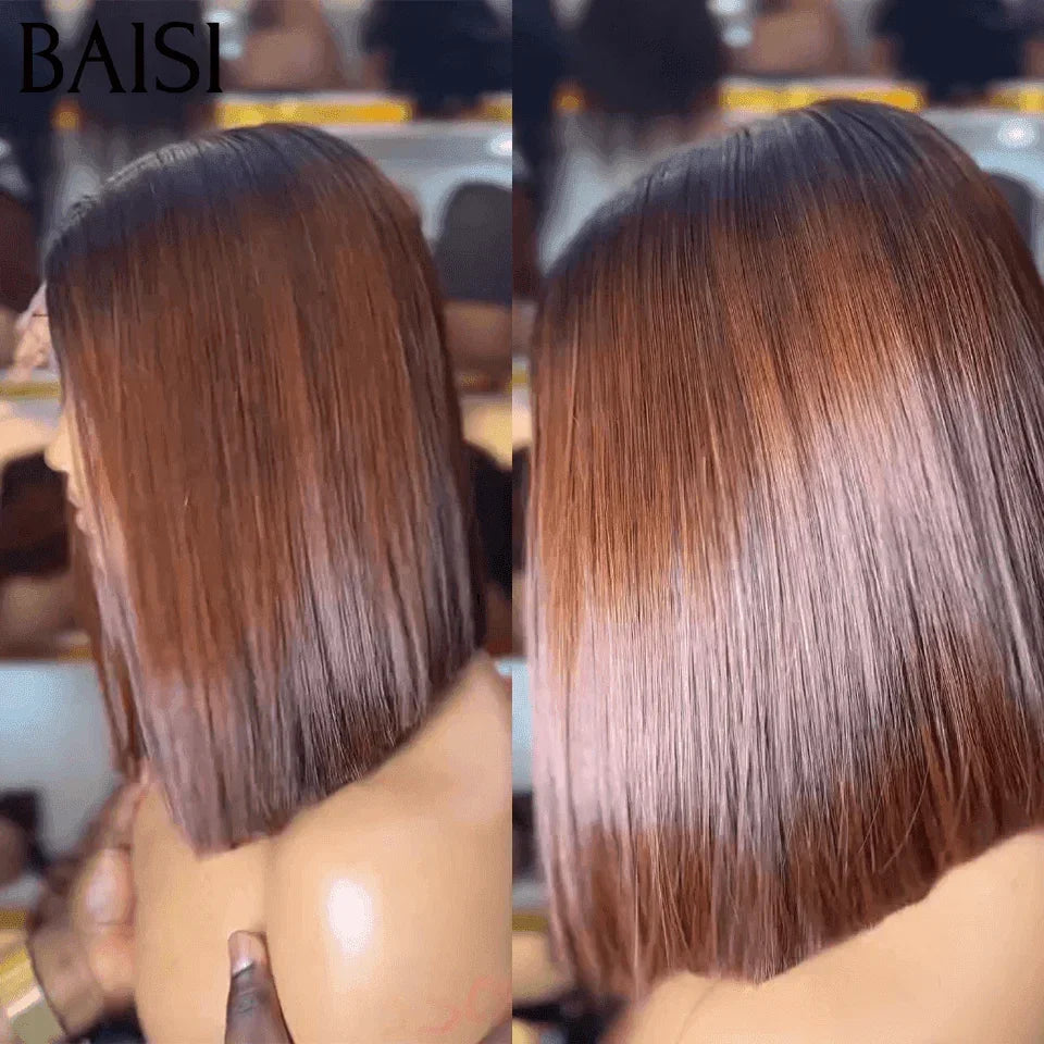 BAISI 100% Vietnam Hair SDD BONE STRAIGHT 2x6 Peluca recta de encaje #4T#613 Rubio 89 € en cabello 100% humano