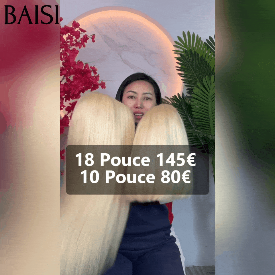 BAISI Perruques 145€ 18 pouce 5X5 lace Lisse en Couleurs 613# blonde ou 2x6 lace lisse bob 8 pouces 80 euro en 100% Cheveux Humains BS65