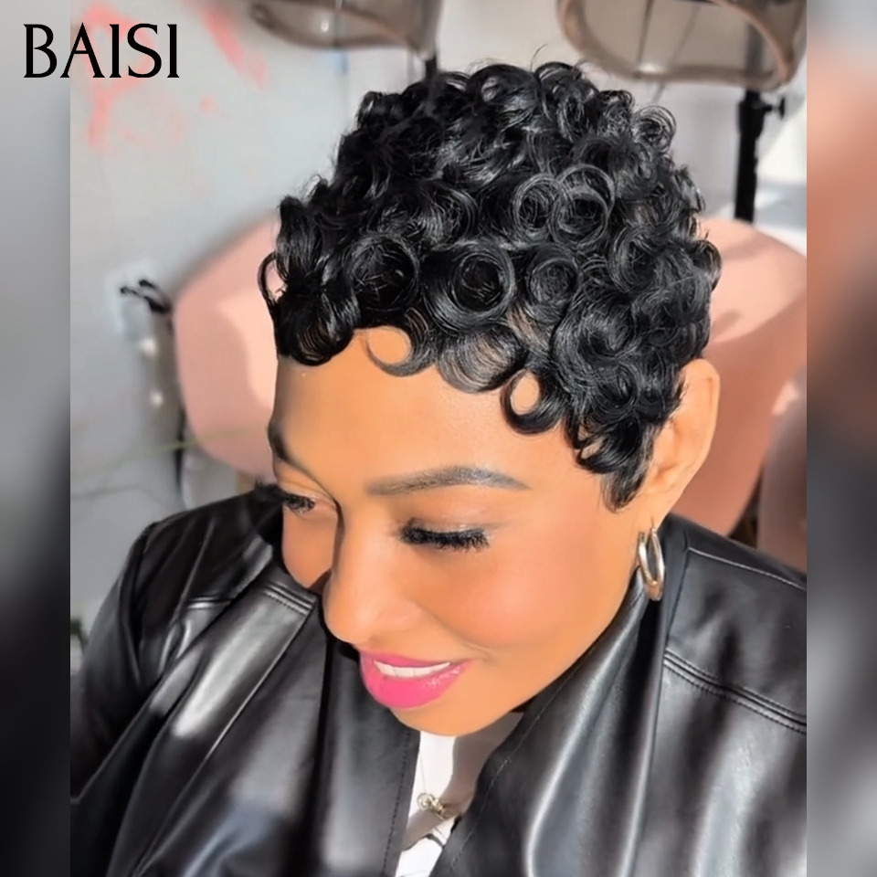 BAISI Perruque Chioma pour Nouvel An 50€ NOIR sans Colle ou avec 13x4 lace frontal 60€ en 100% Cheveux Humains