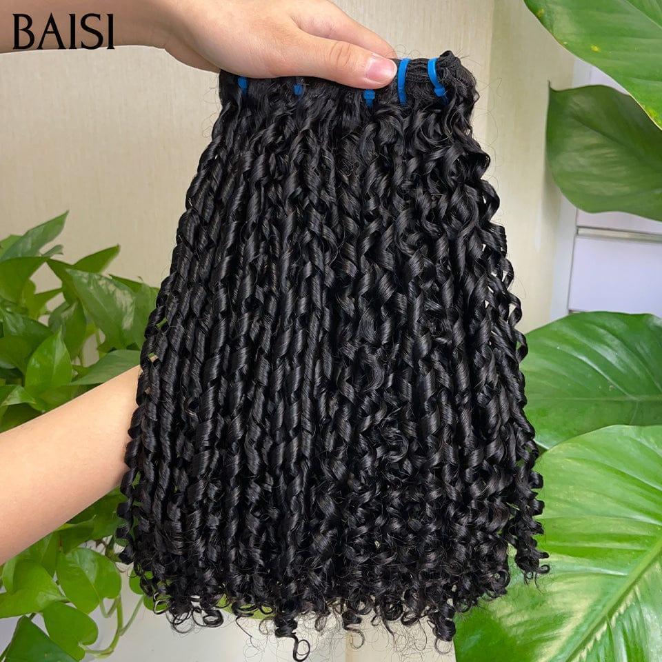 BAISI 15A Grade 3 Knäuel aus reinem Haar, 100 % vietnamesisches Haar, doppelt gezogen, Fumi-Haarhaken, gerade, glatt