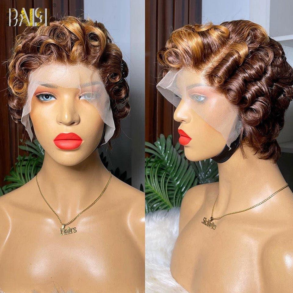 BAISI Perruque pixie vague En Couleur #4#27 99€ en 100% Cheveux Humains