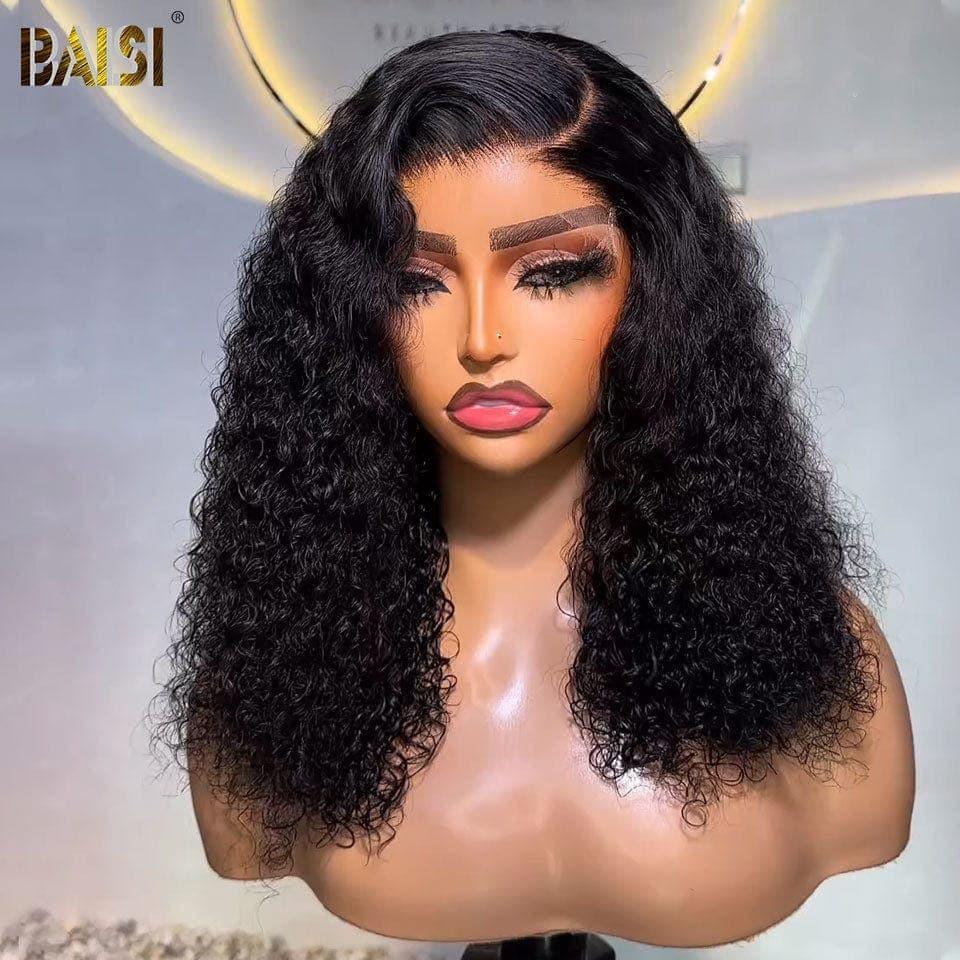 BAISI Achetez 2 perruques minimum au prix d'usine fournisseur 13x4 Frontal Bob Perruque Bouclée Water Wave Sans Colle Lace déjà couper Facile à Porter 100% Cheveux Humains (Pas Besoins De Code)